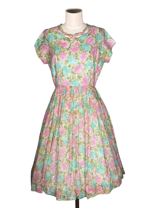 1950s Brief Originals Cotton Floral Dress With Cutout Neckline