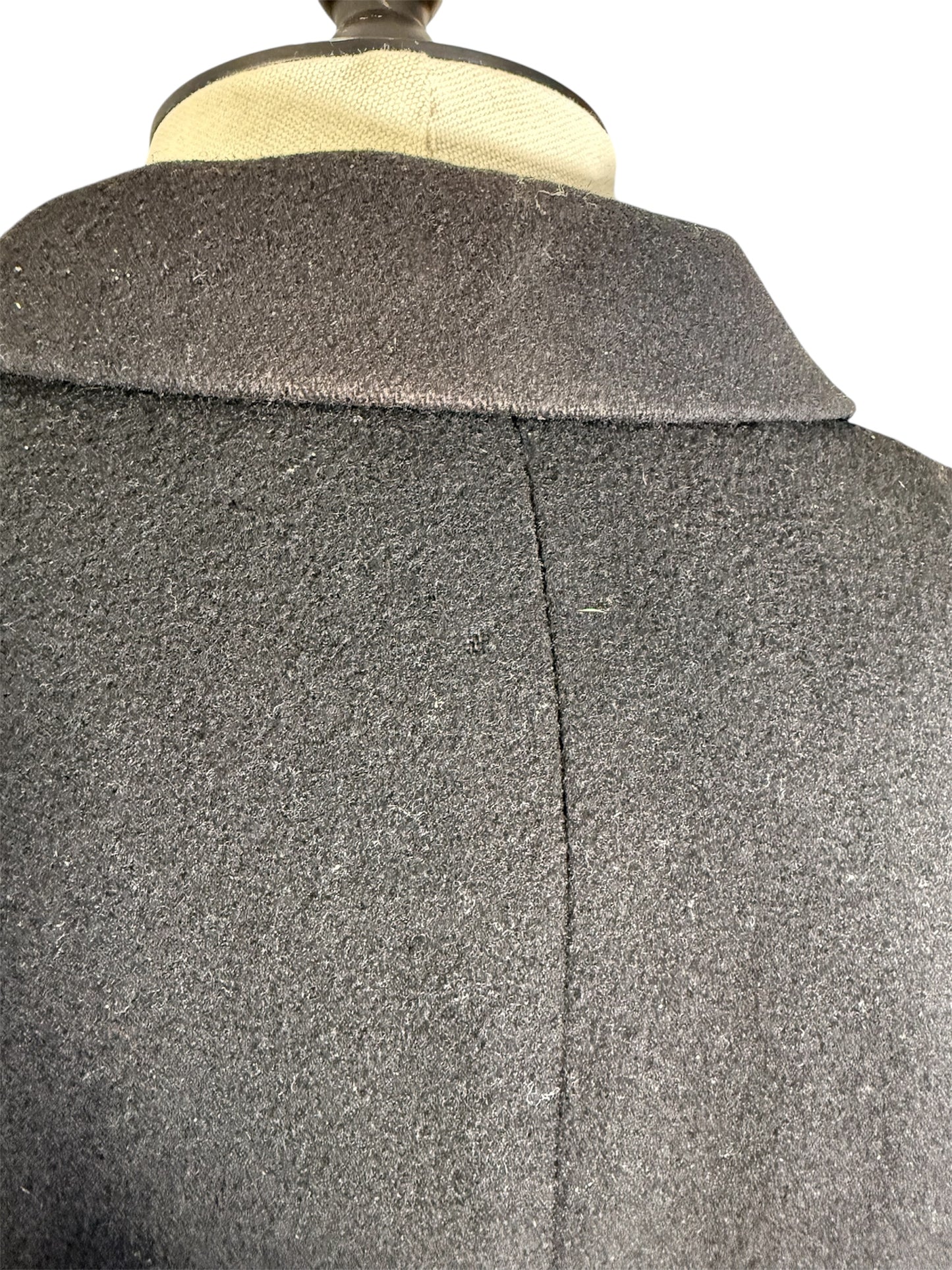 1980s Christian Dior Wool Overcoat Double-Breasted Black Long Formal