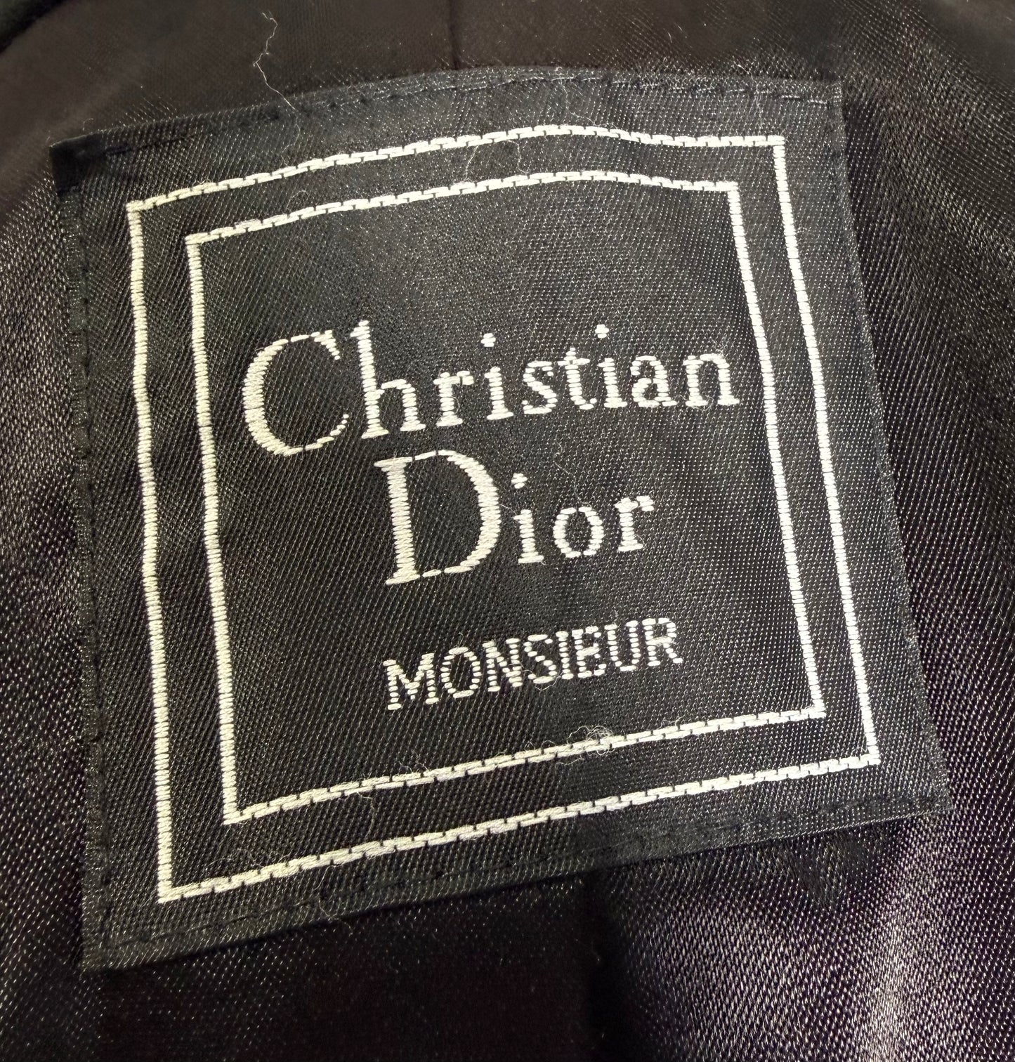 1980s Christian Dior Wool Overcoat Double-Breasted Black Long Formal