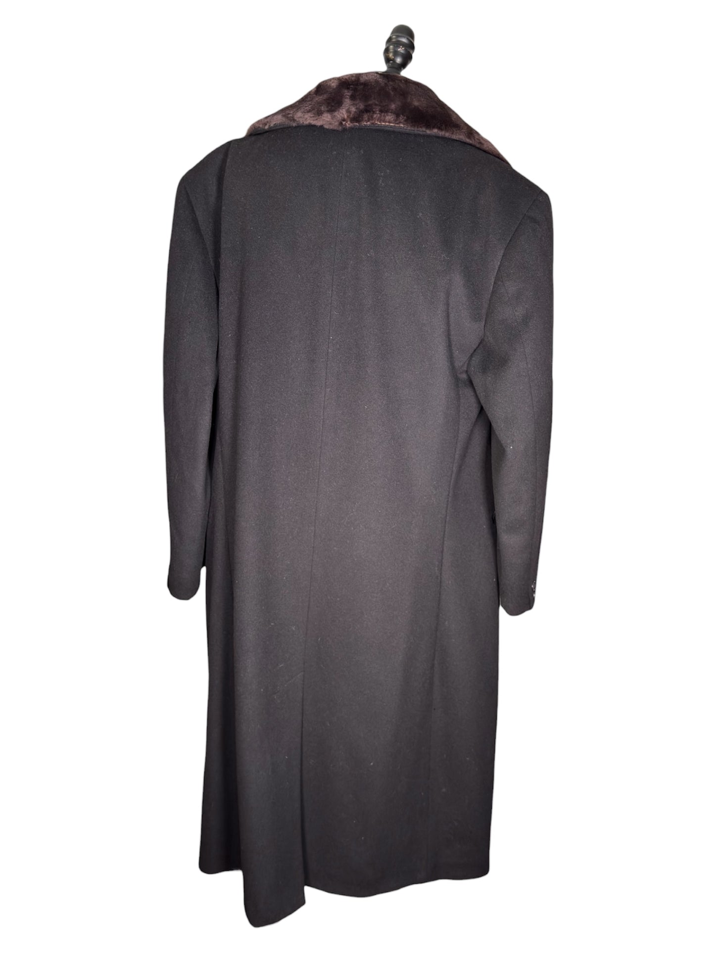 1980s Wool Beaver Fur Collar Overcoat Hart Schaffner Marx Marshall Field's