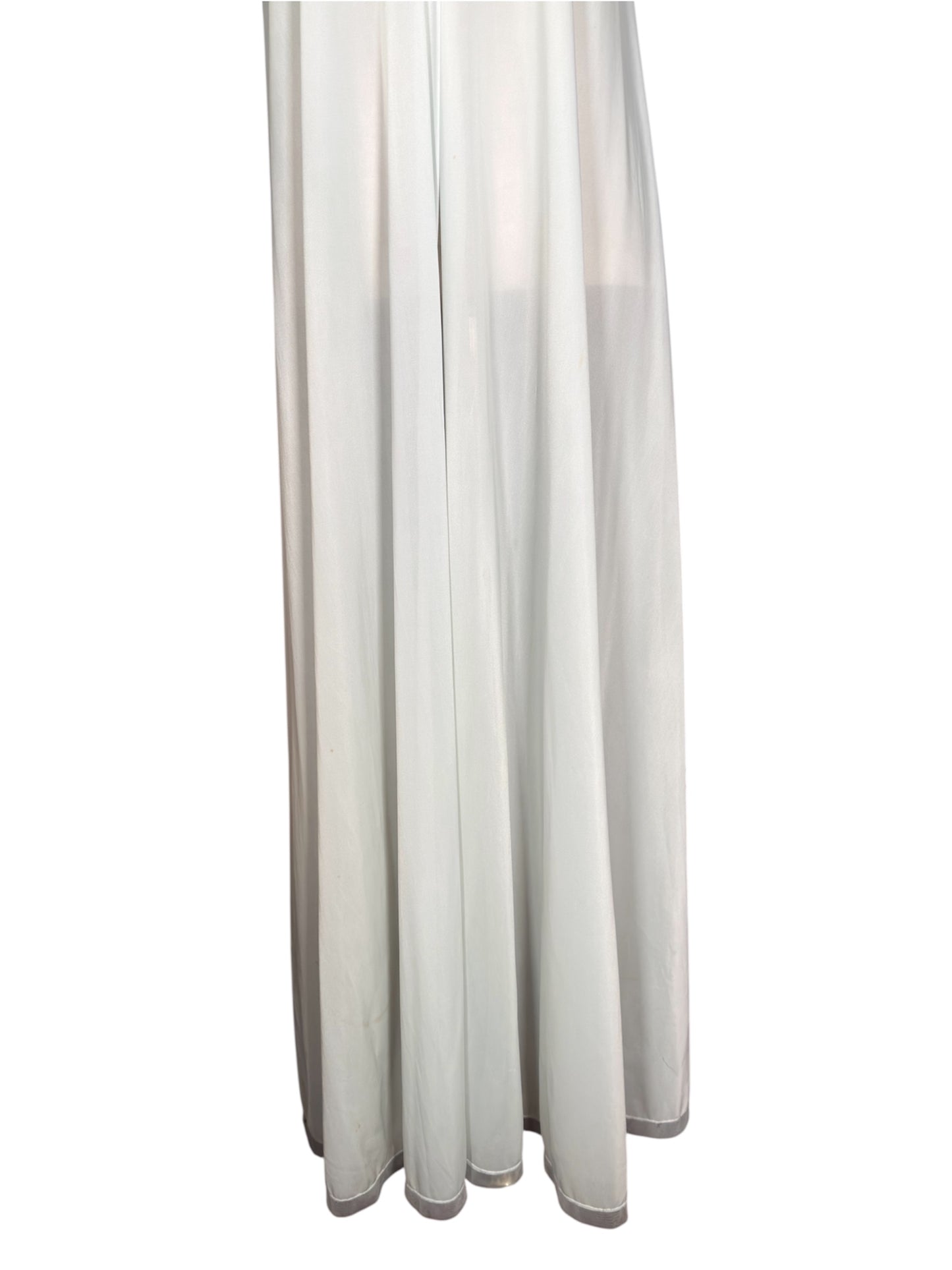 1970s Vanity Fair Sheer Nightgown With Pleated Capelet And Lace Trim