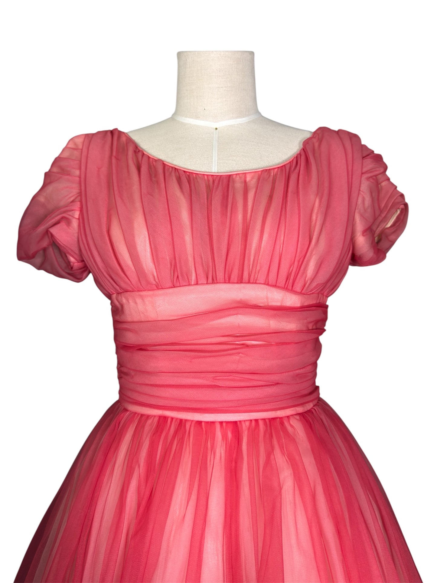 1950s Emma Domb Pink Party Dress Circle Skirt