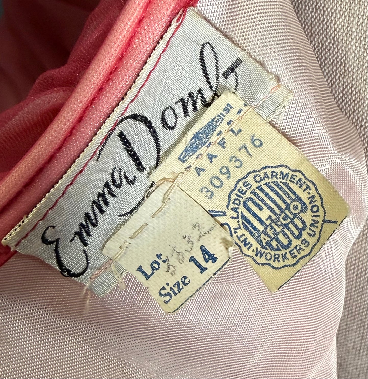 1950s Emma Domb Pink Party Dress Circle Skirt