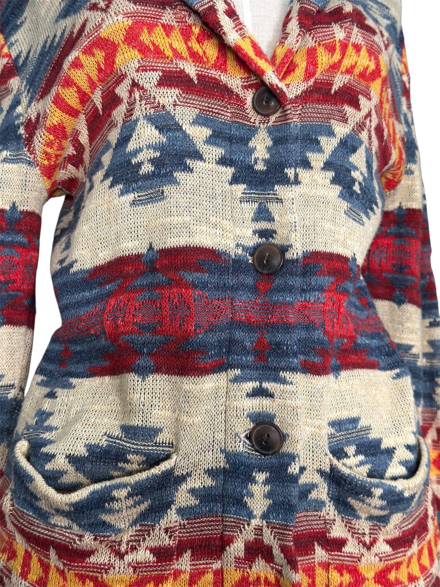 Modern Ralph Lauren Denim & Supply Cotton Southwestern Aztec Cardigan