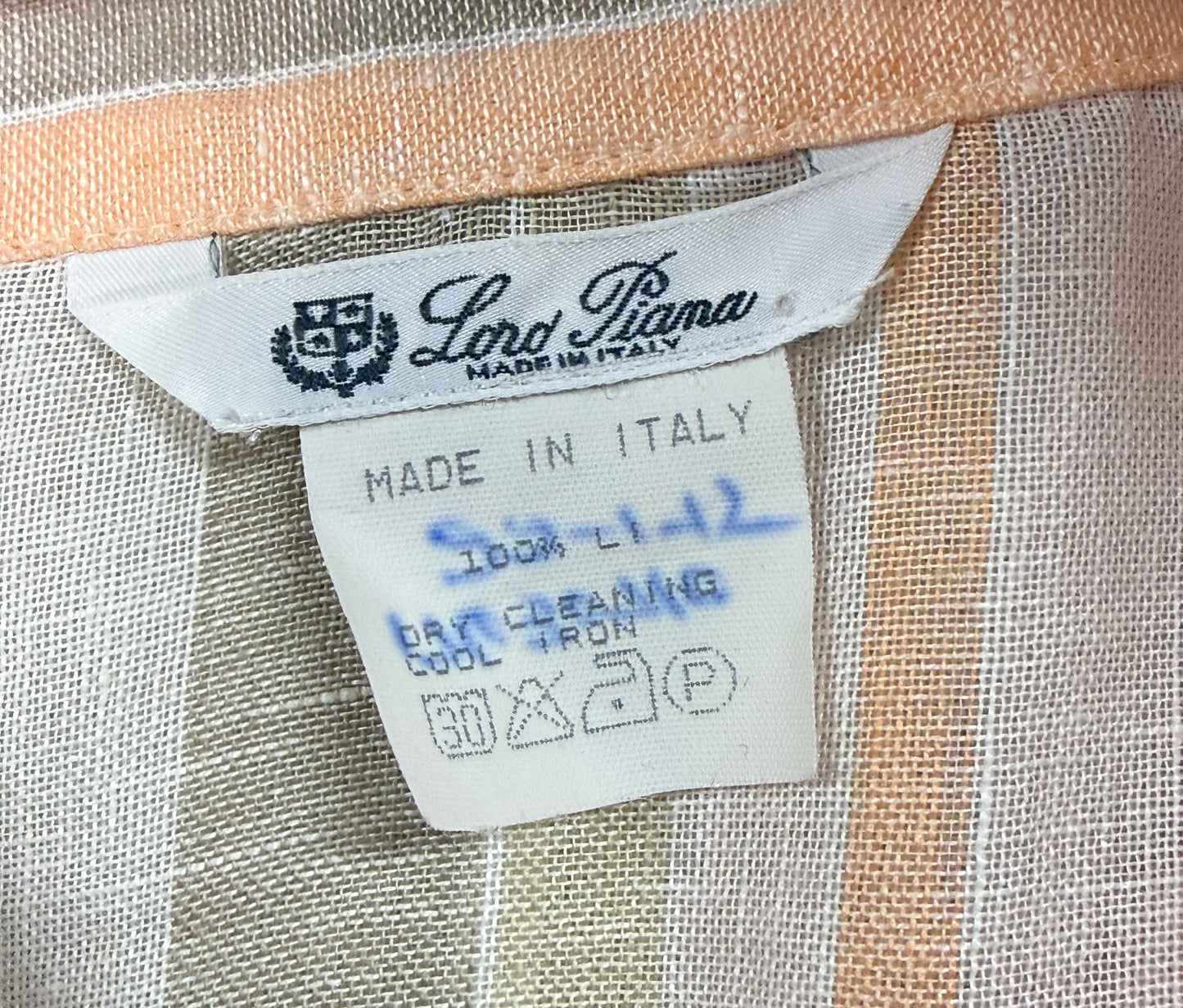 Modern Loro Piana Linen Shirt Dress Pastel Striped Button-Up