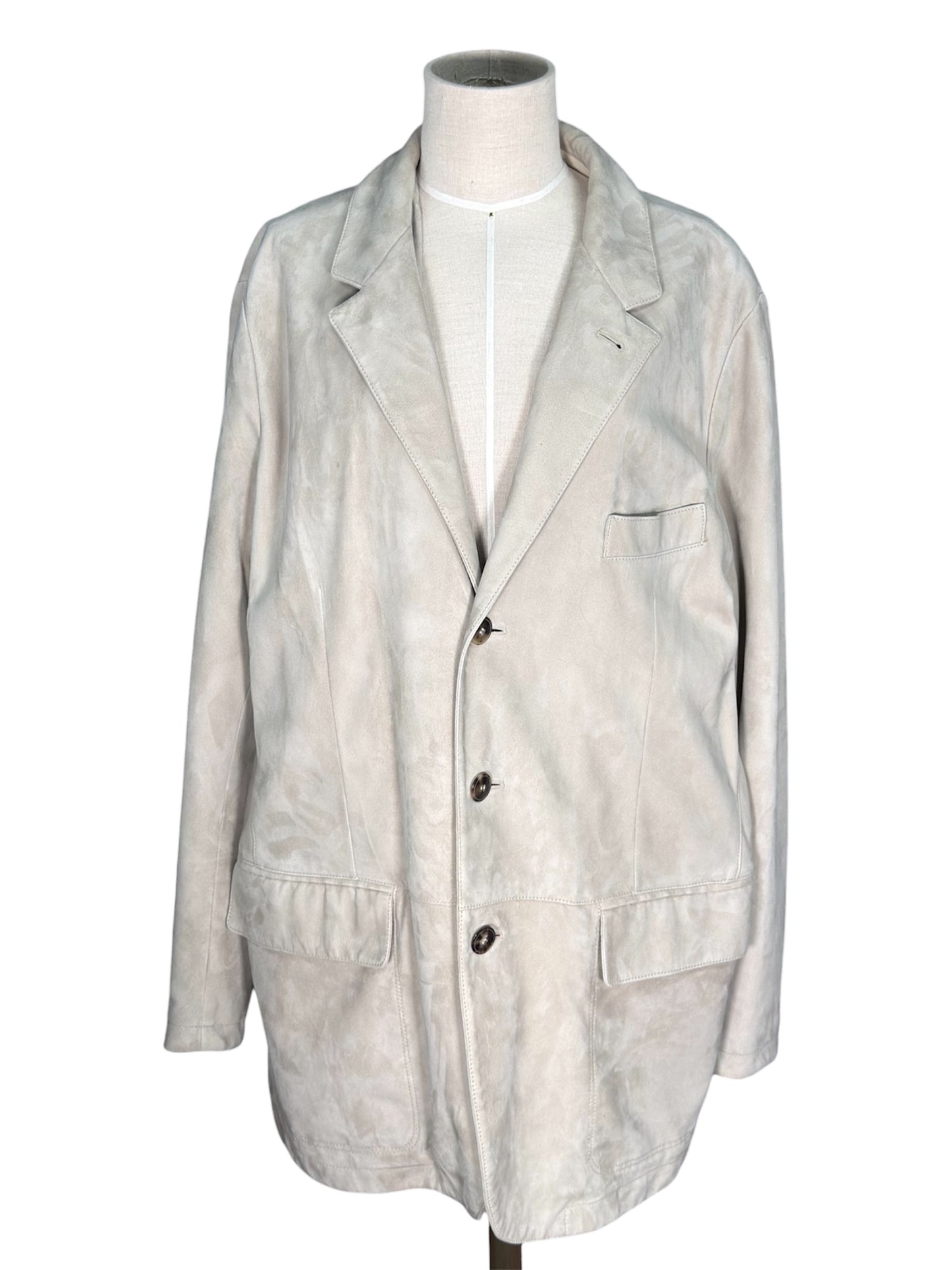 Modern Loro Piana Italian Kidskin Leather Jacket In Light Beige