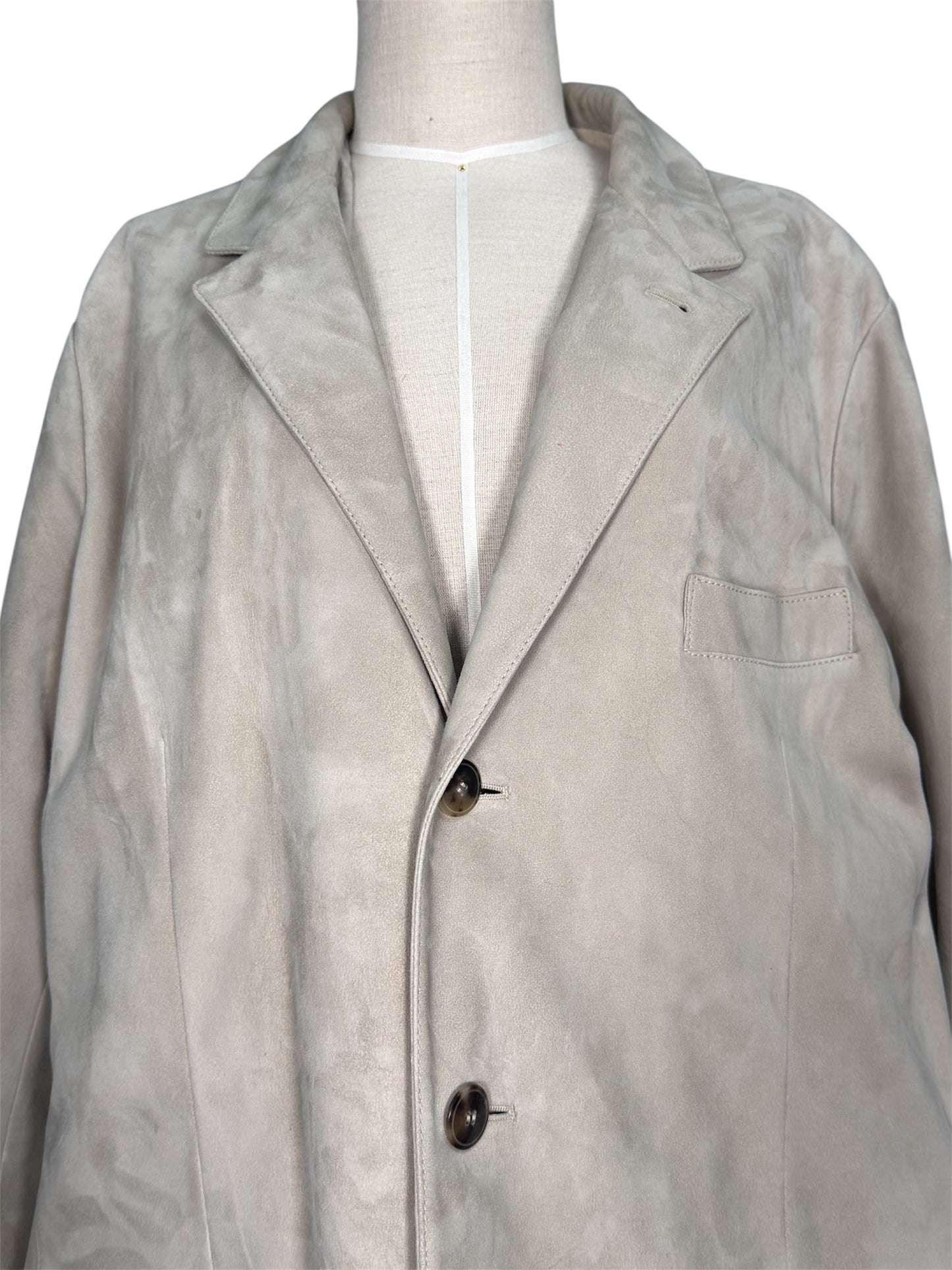 Modern Loro Piana Italian Kidskin Leather Jacket In Light Beige