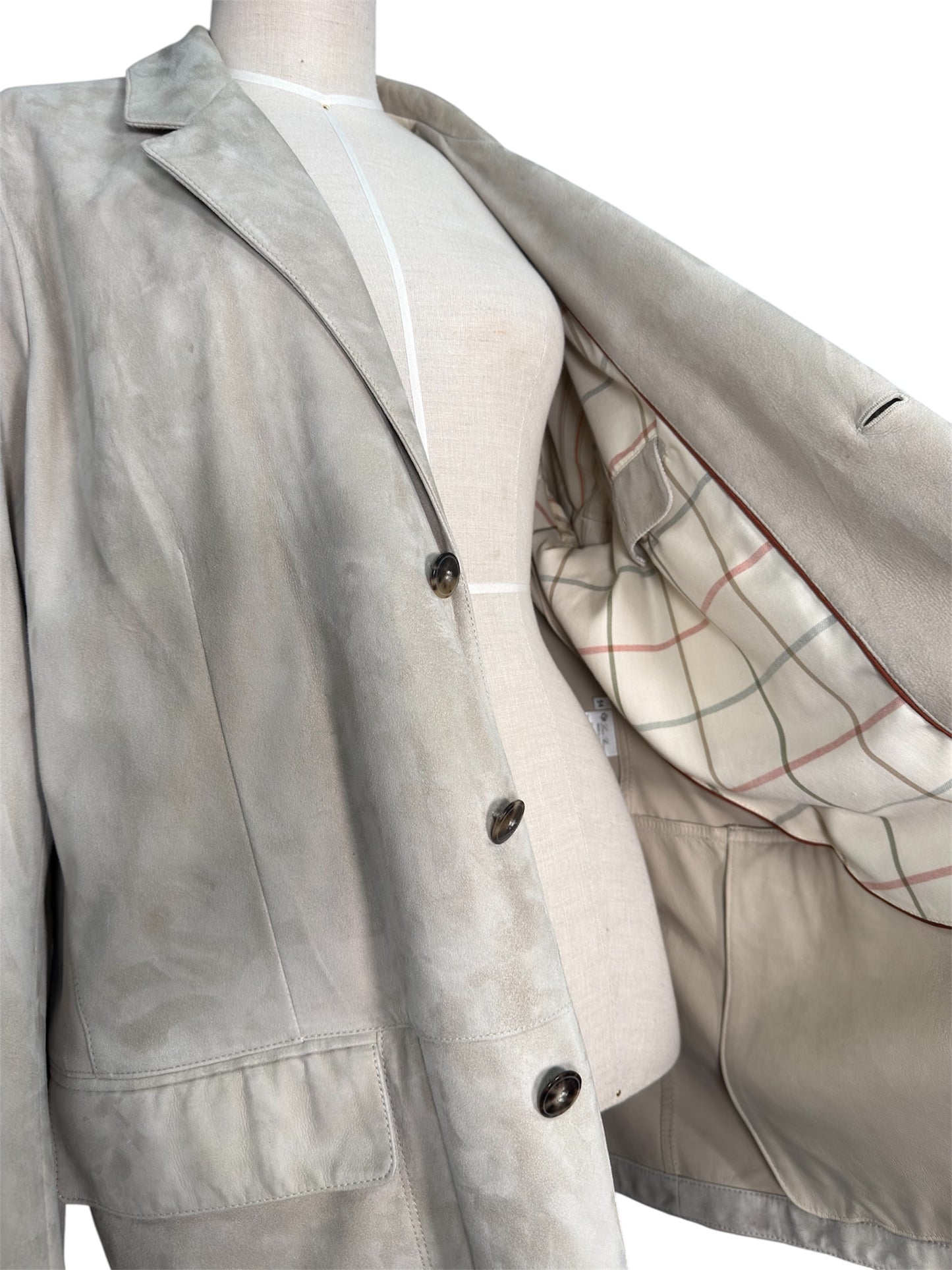 Modern Loro Piana Italian Kidskin Leather Jacket In Light Beige