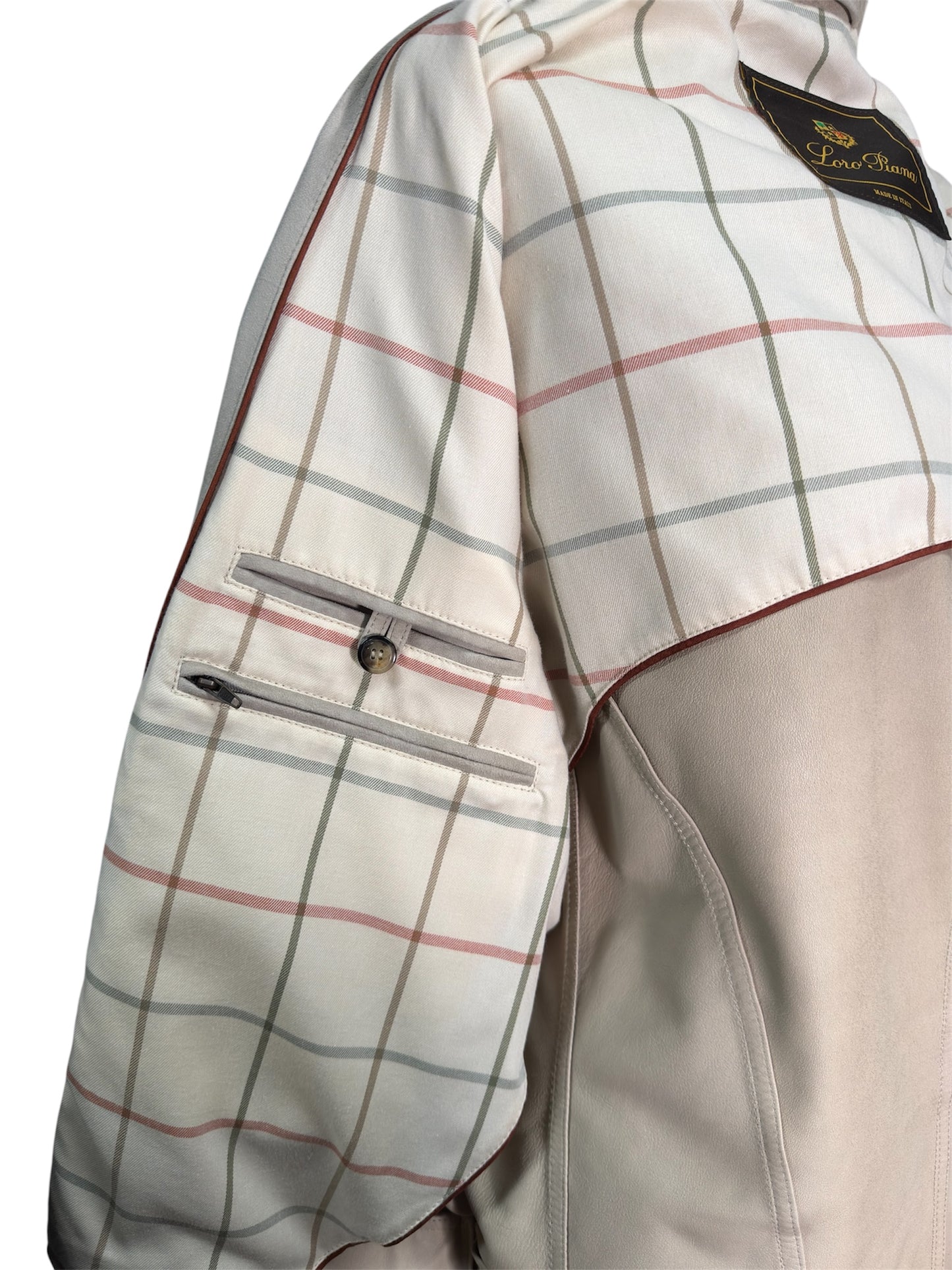 Modern Loro Piana Italian Kidskin Leather Jacket In Light Beige