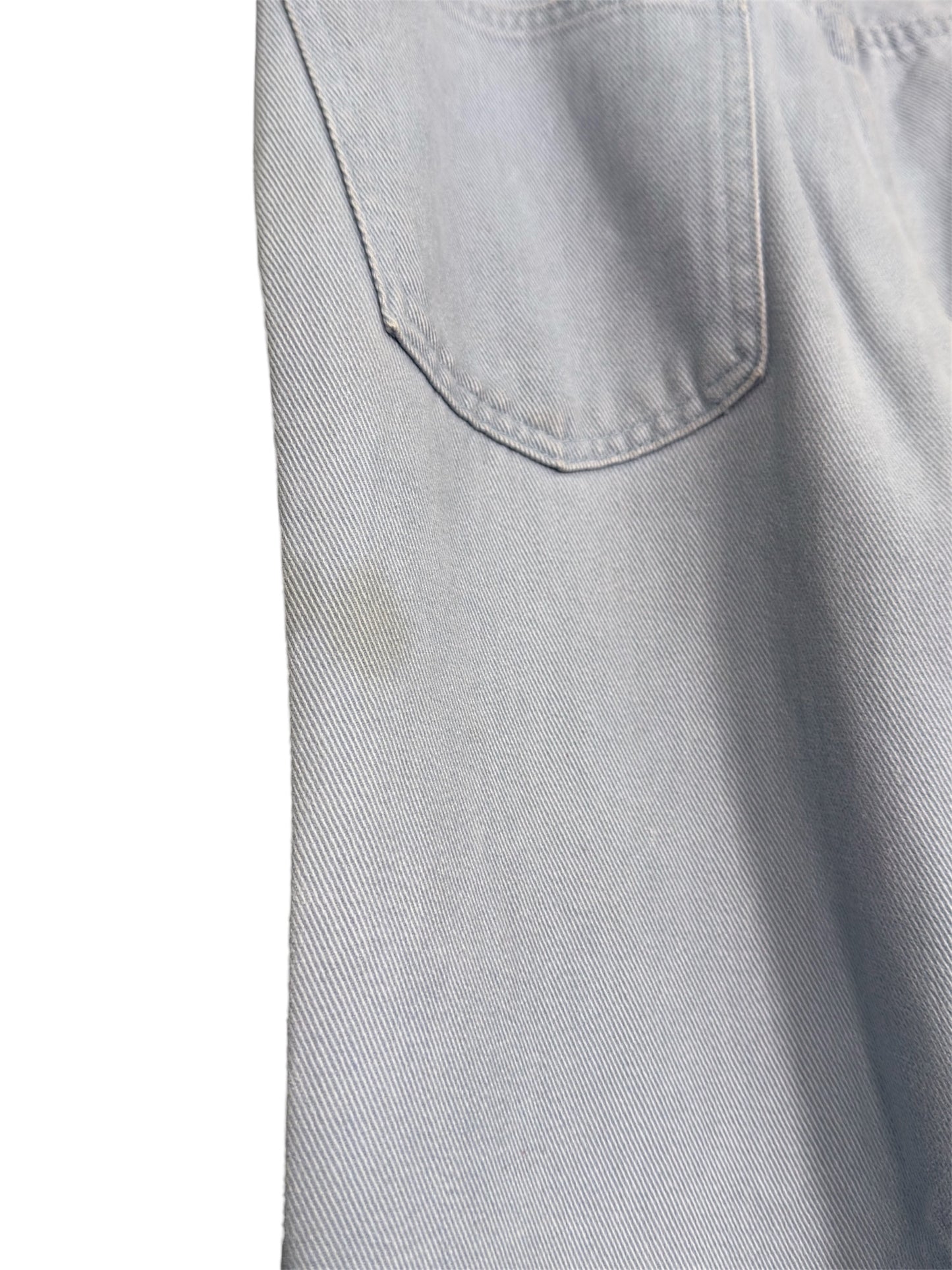 1970s Levi's Light Denim Bellbottom Jeans Printed Art Nouveau Motif