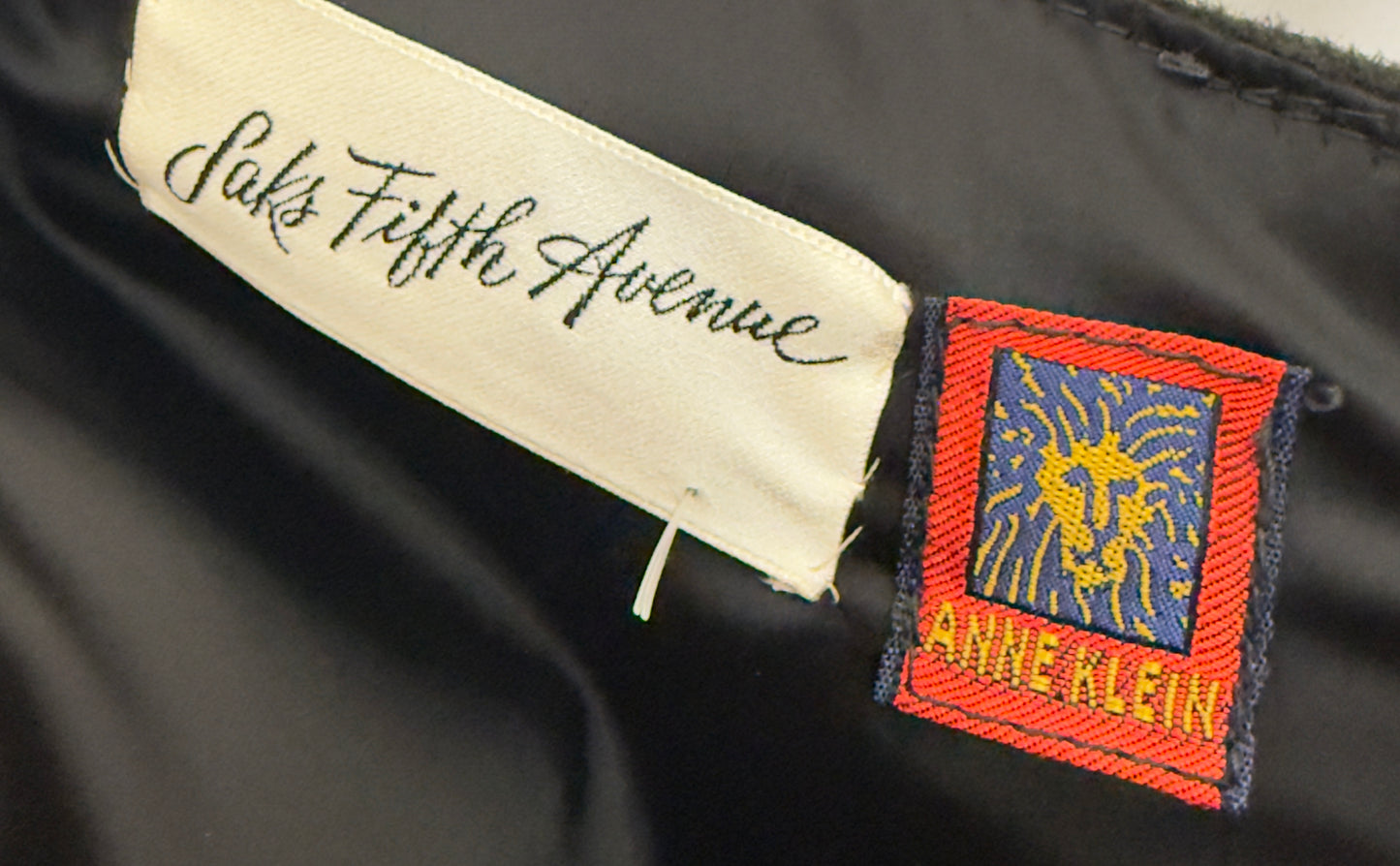 70s Suede Leather Anne Klein Saks Fifth Avenue Dress