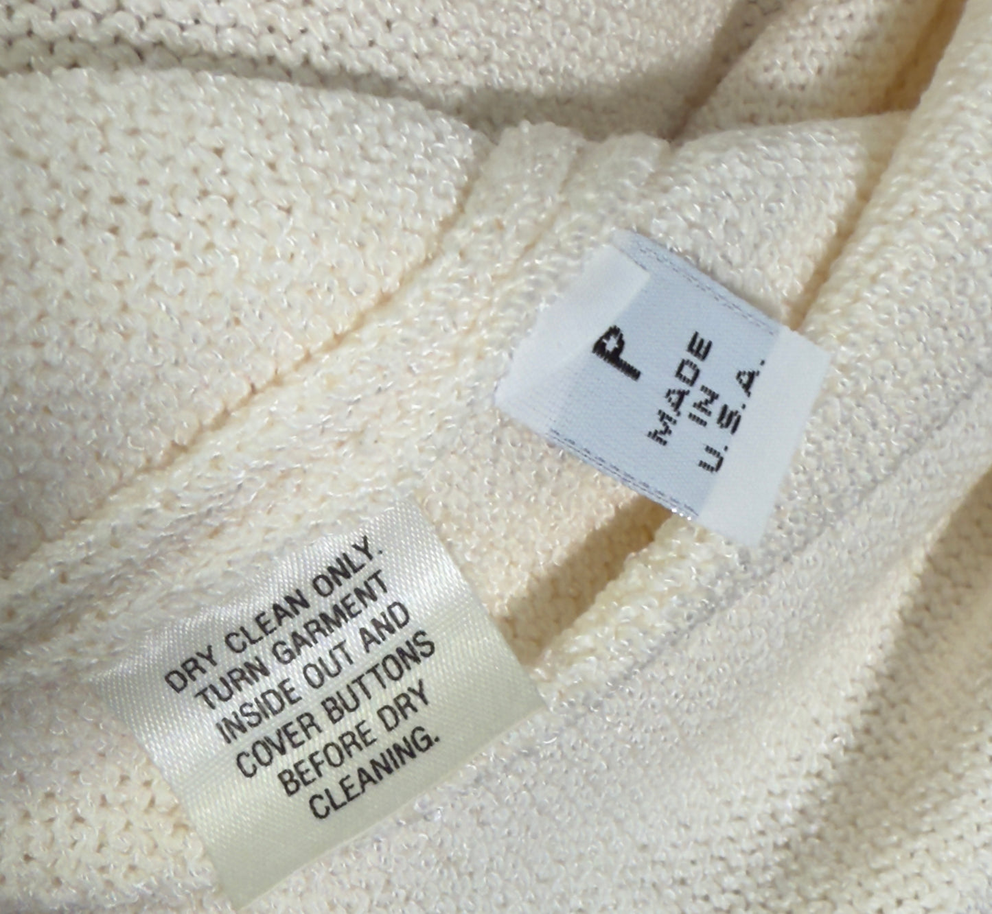 1980s St John Basics Cream Deadstock Knit Cardigan