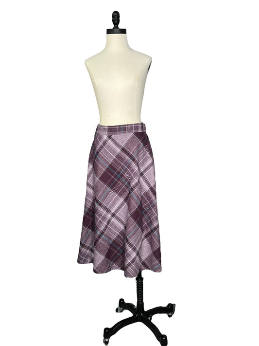70s Wool Plaid Skirt
