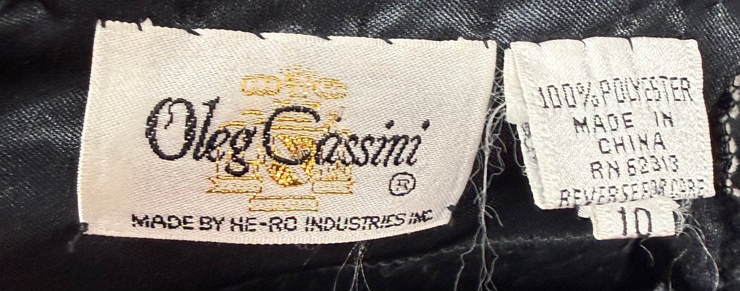 1980s Oleg Cassini Sequined Black Party Dress