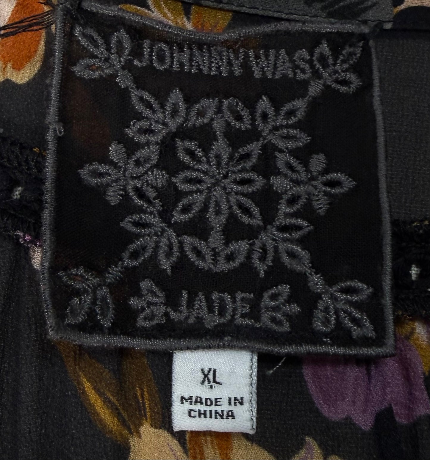 Modern Johnny Was Jade Floral Cheetah Print Maxi Dress - XL