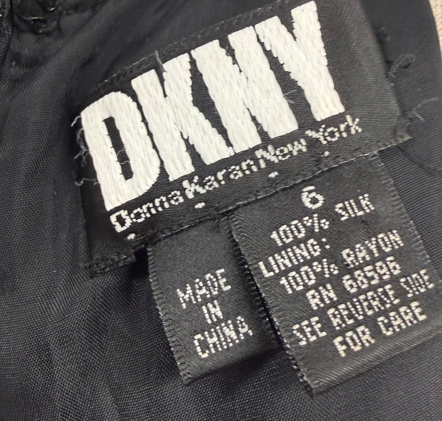 1990s DKNY Silk Beaded Pailettes Black Mini Dress