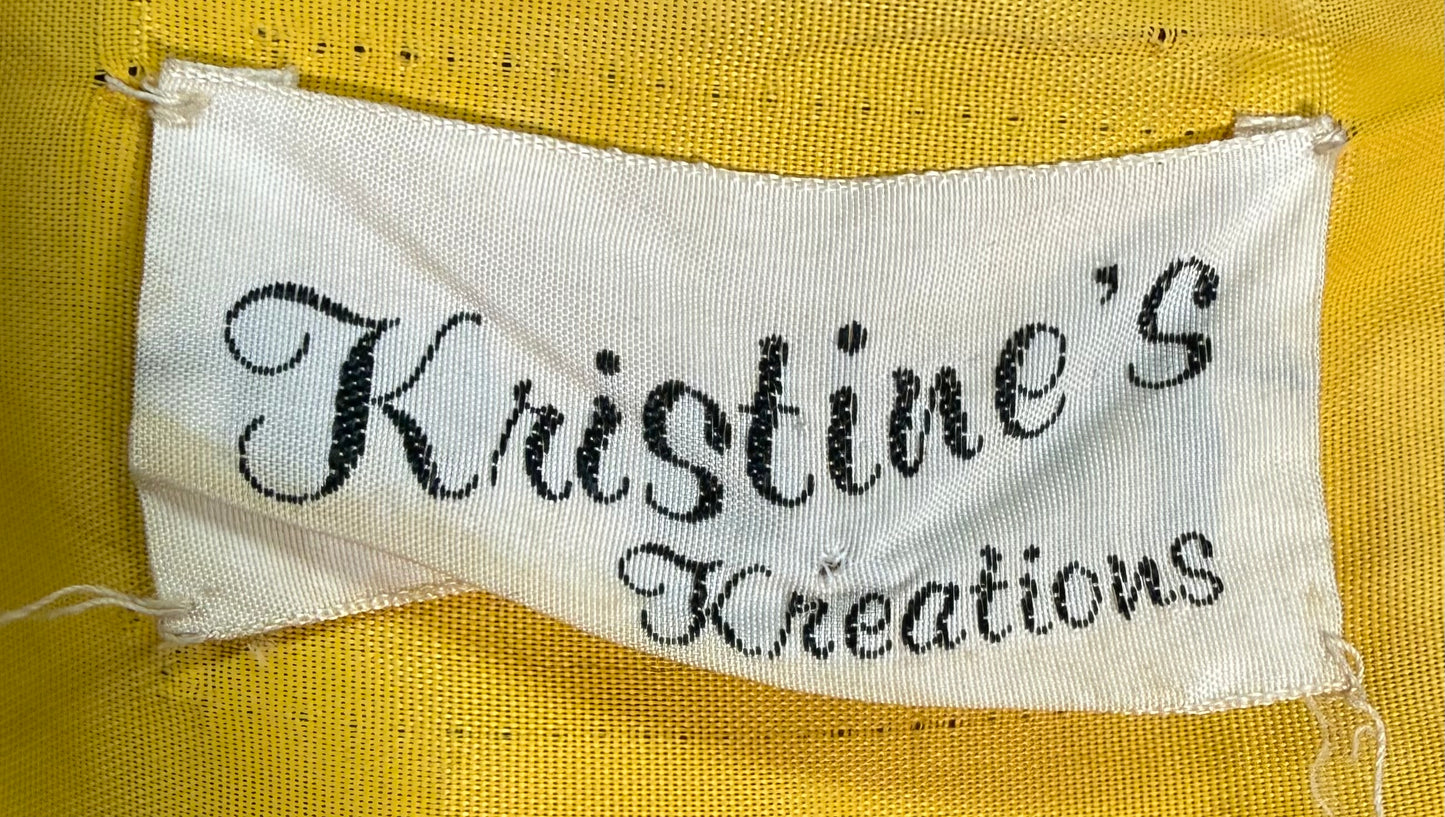 1970s Kristine's Kreations Velvet with Abstract Appliques Long Vest