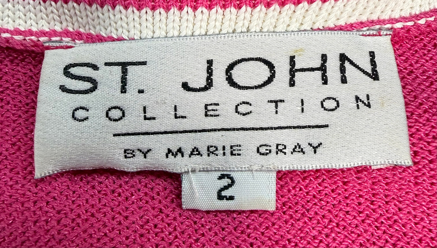 Y2K St. John Collection Knit Top and Skirt Pink Set
