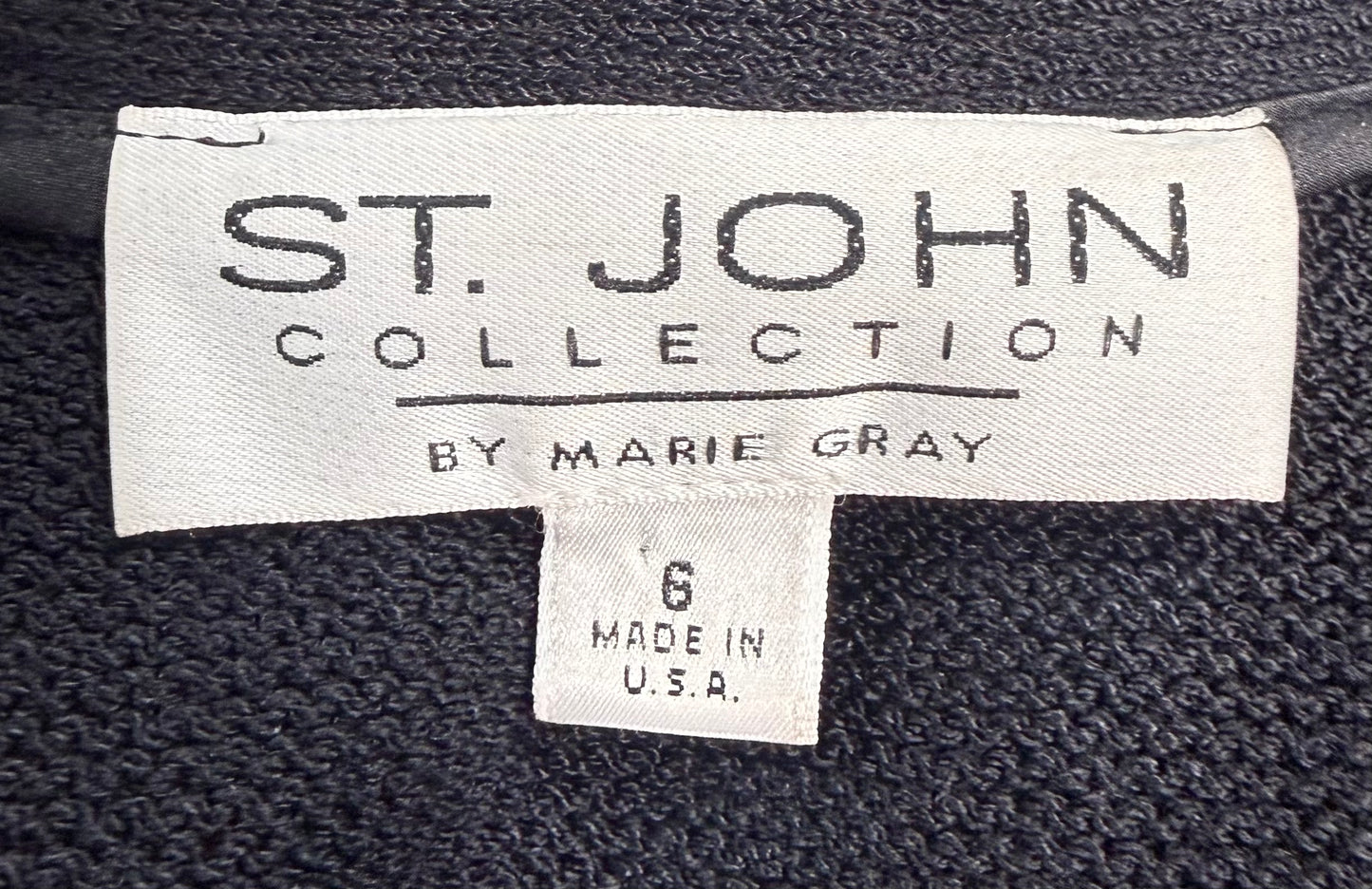Y2K St. John Ruffled Black Knit Long Cardigan