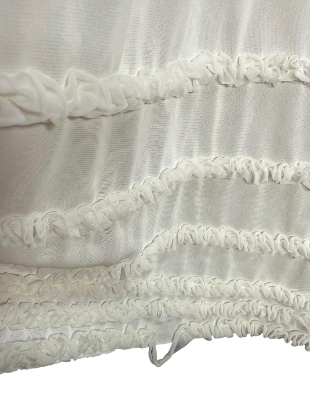 1930s Shadowline Semi Sheer White Ruffled Slip Dress