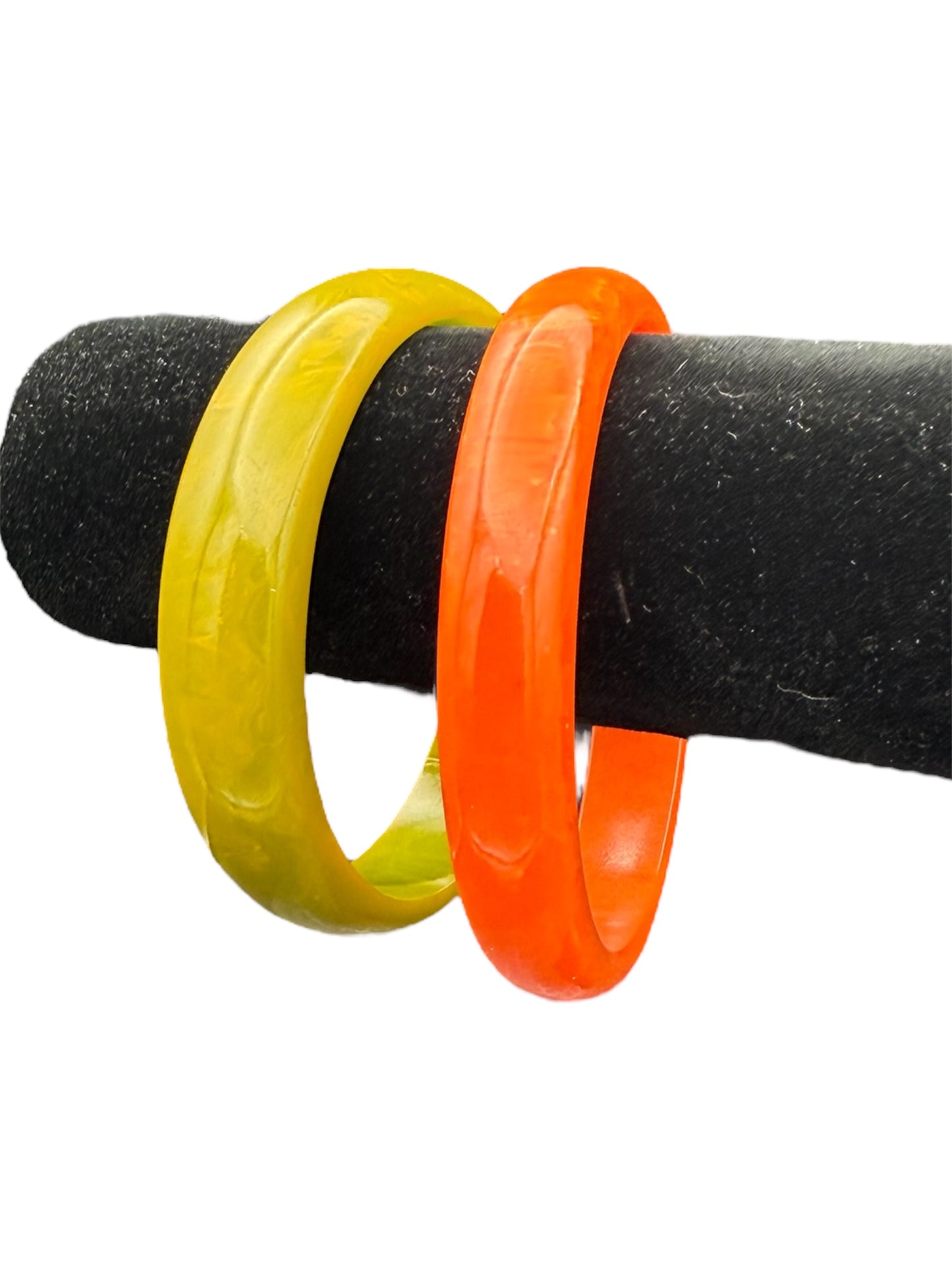 Bakelite Bangles Green and Orange Set