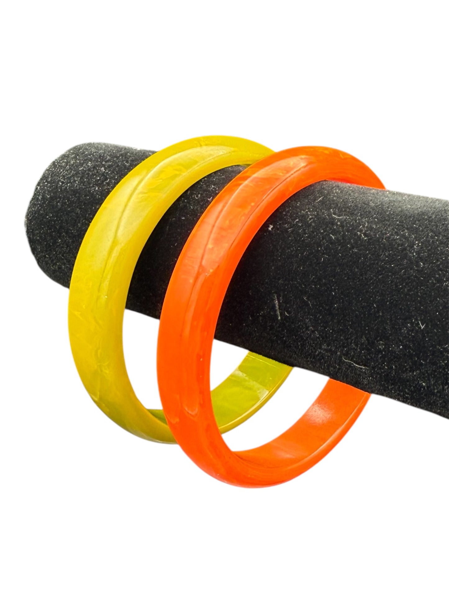 Bakelite Bangles Green and Orange Set