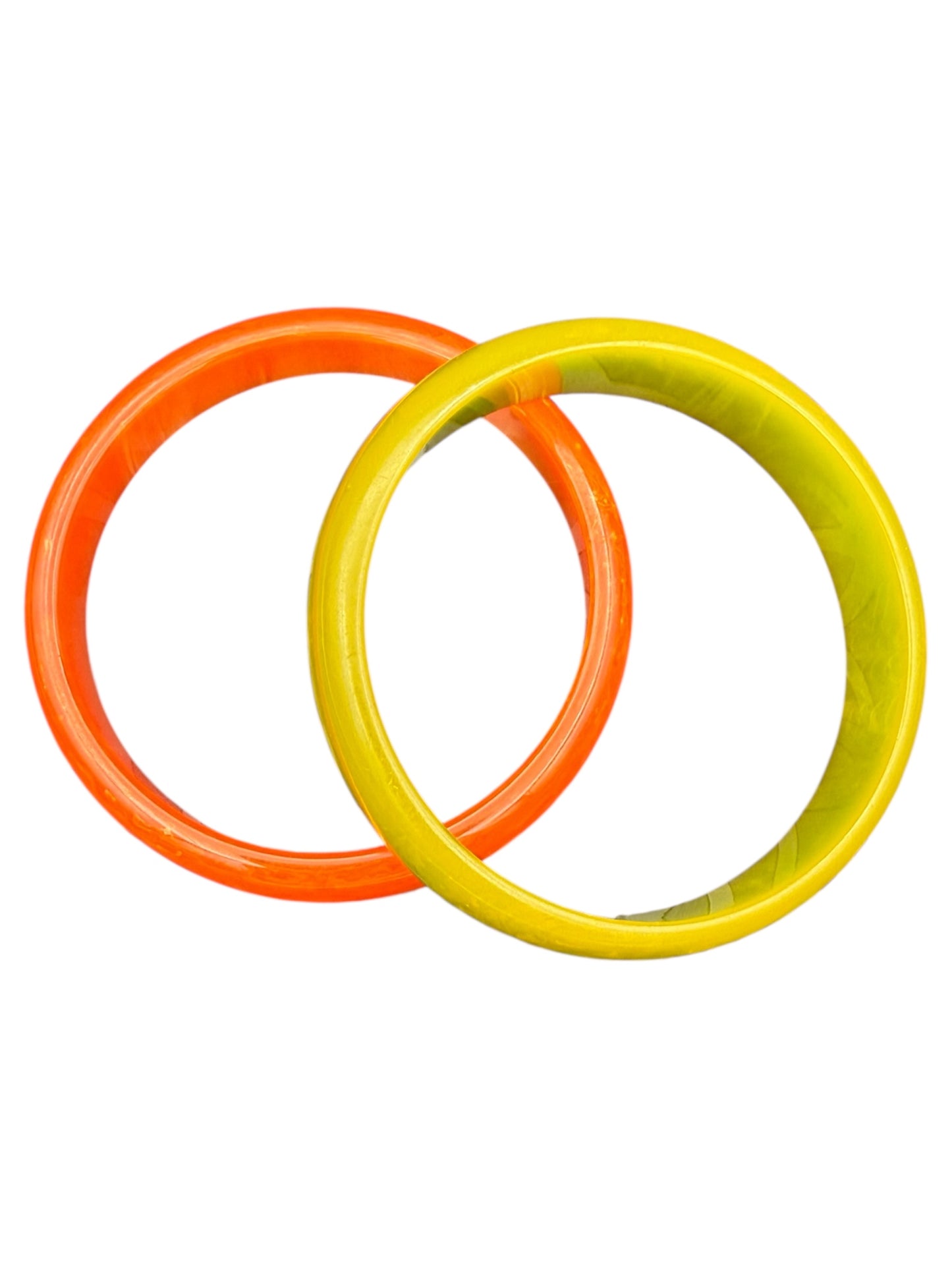 Bakelite Bangles Green and Orange Set