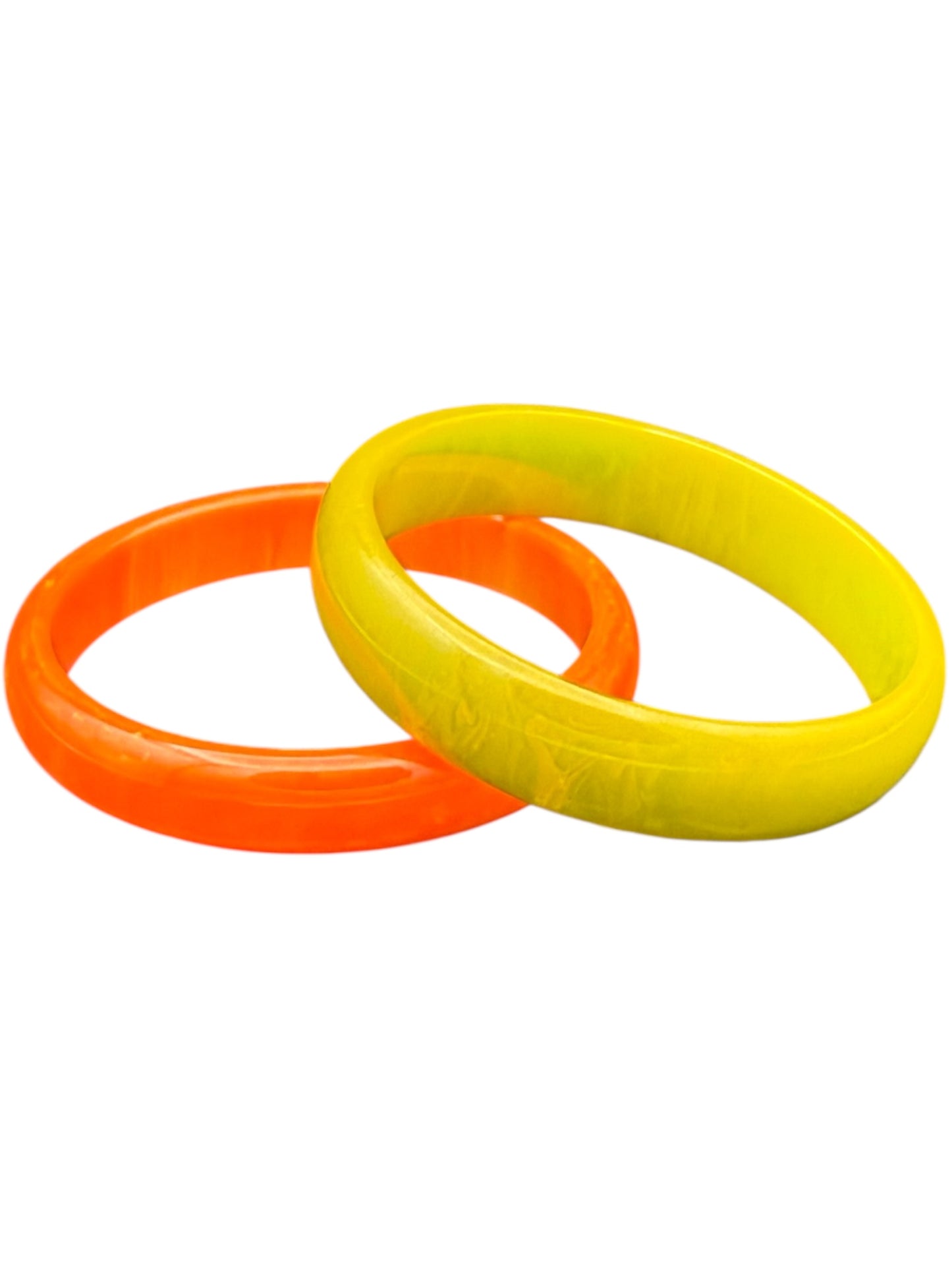 Bakelite Bangles Green and Orange Set