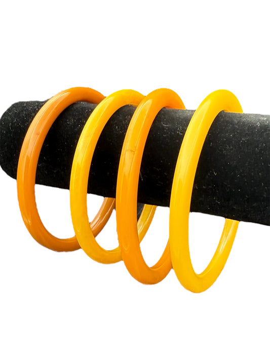 Bakelite Bangles Yellow Set