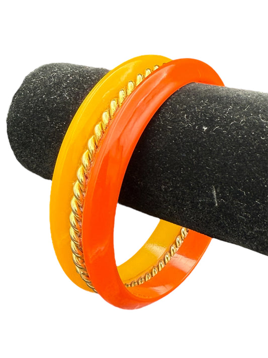 Bakelite Bangle Yellow and Orange