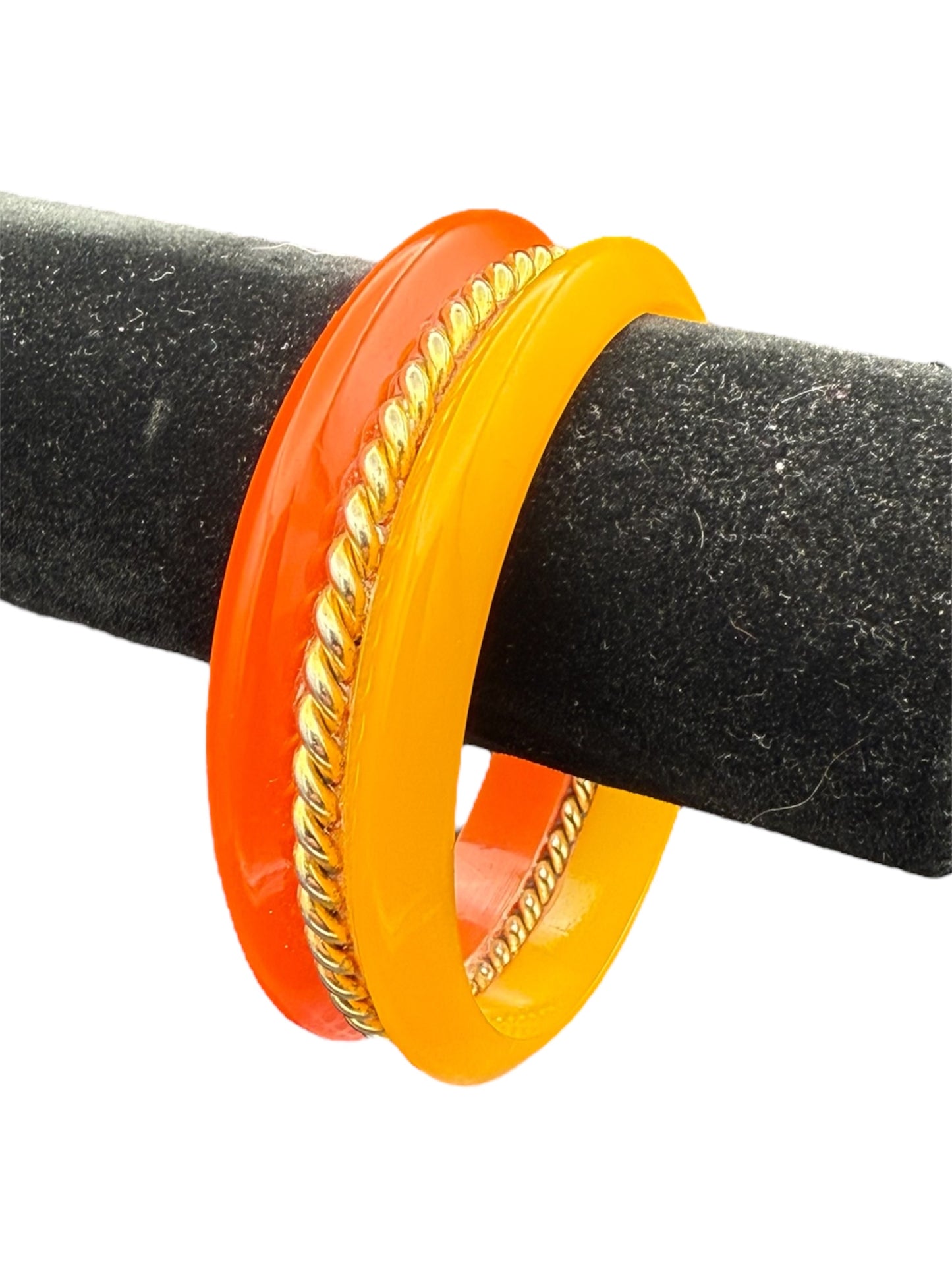 Bakelite Bangle Yellow and Orange