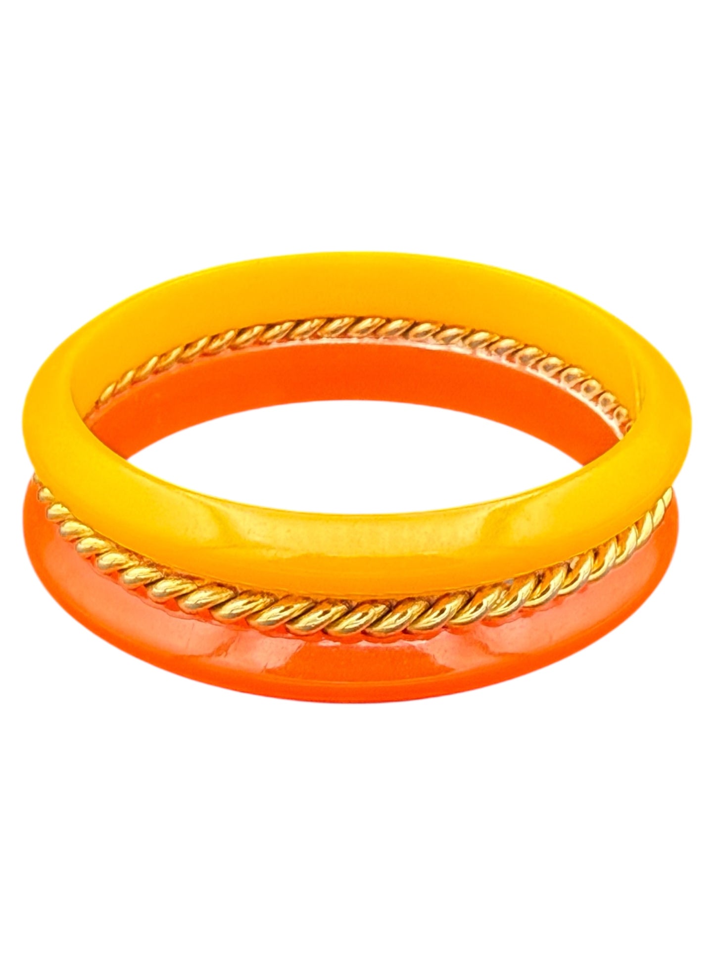 Bakelite Bangle Yellow and Orange