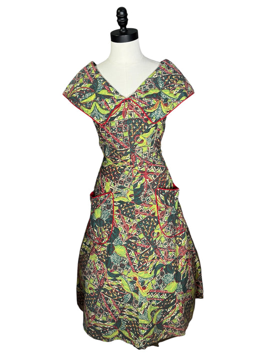 50s Tropical Floral Dress