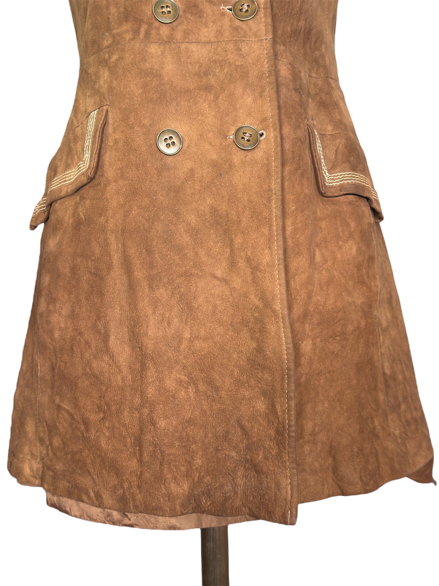 60s Suede Leather Mini Dress