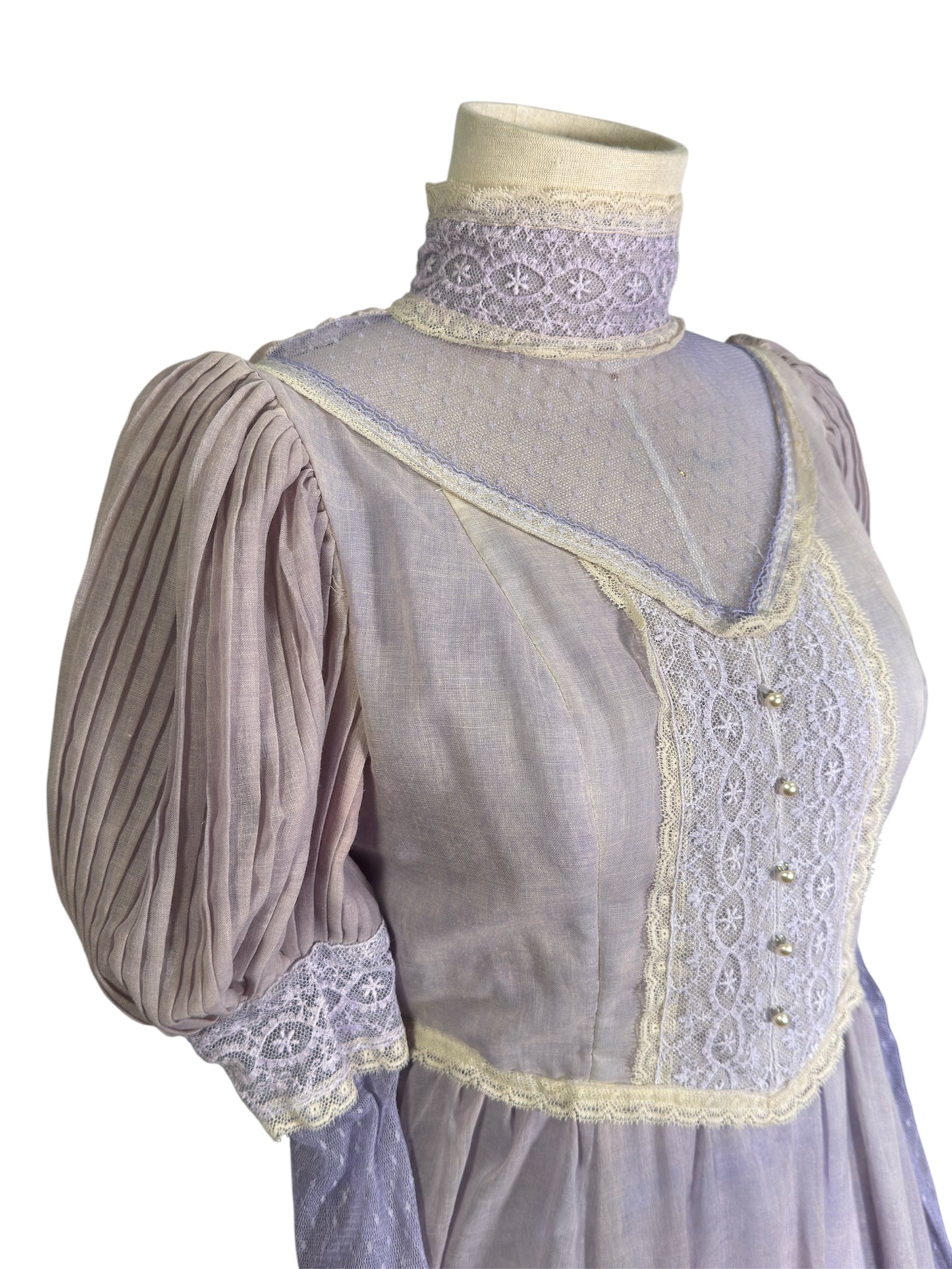 70s Lilac Prairie Dress