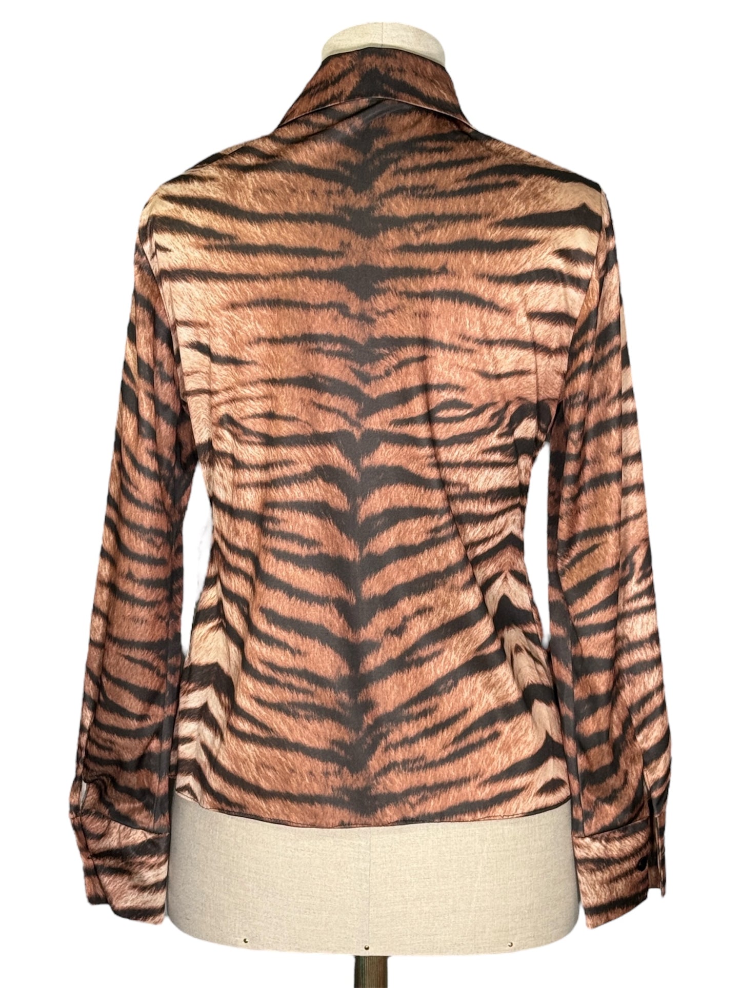 70s Welino Tiger Print Disco Shirt