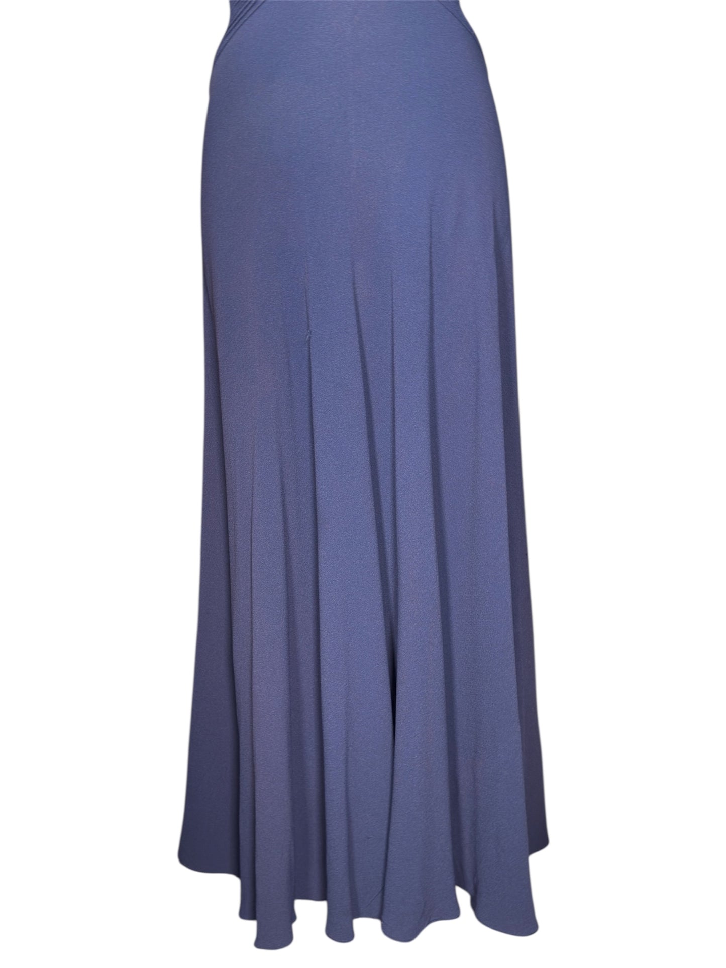 30s Bias Cut Navy Gown with Celluloid Flowers