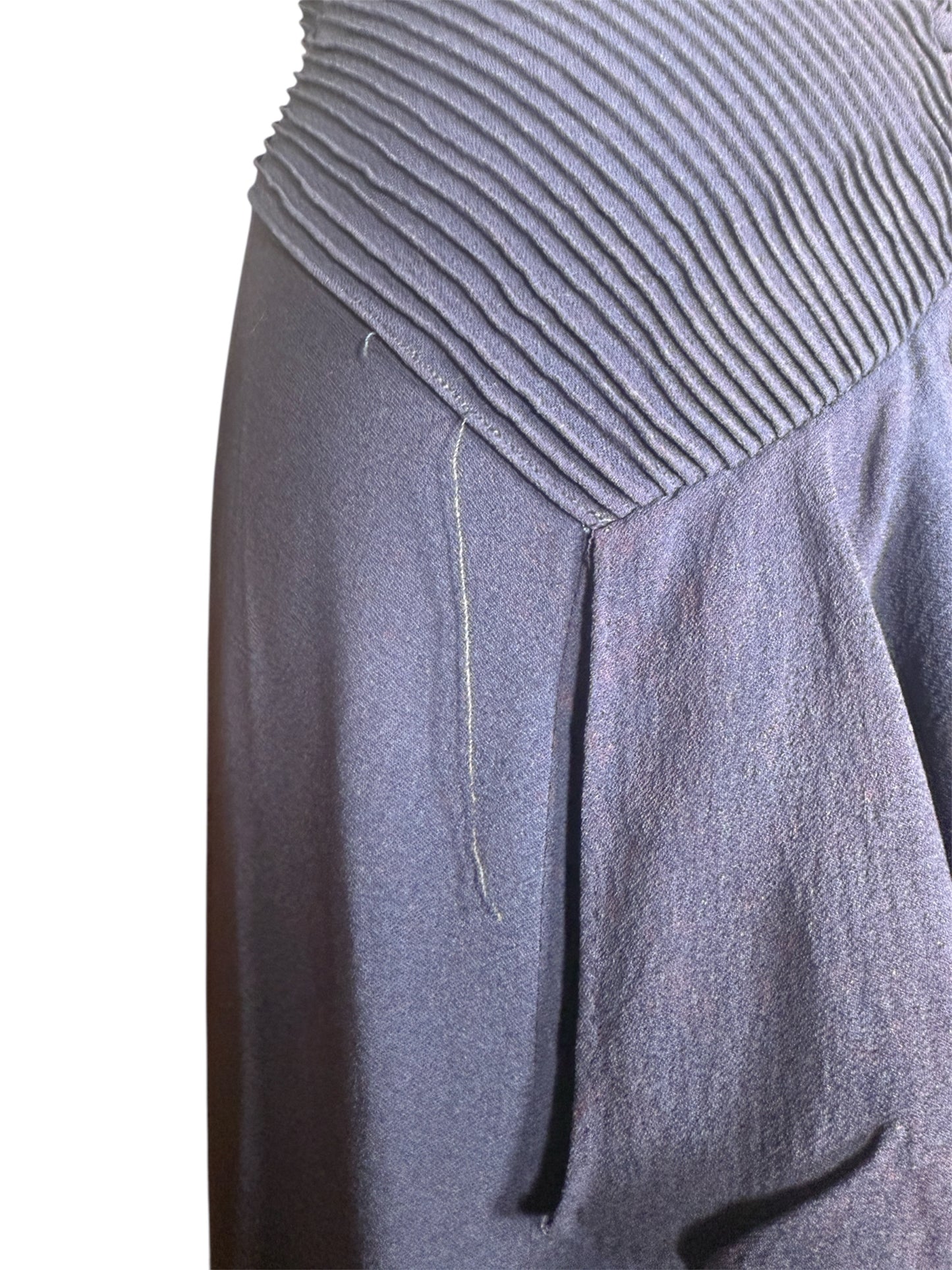 30s Bias Cut Navy Gown with Celluloid Flowers