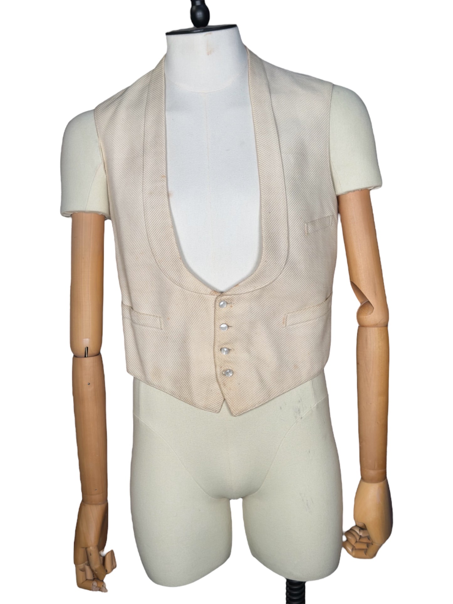 1920s Cream Distressed Vest
