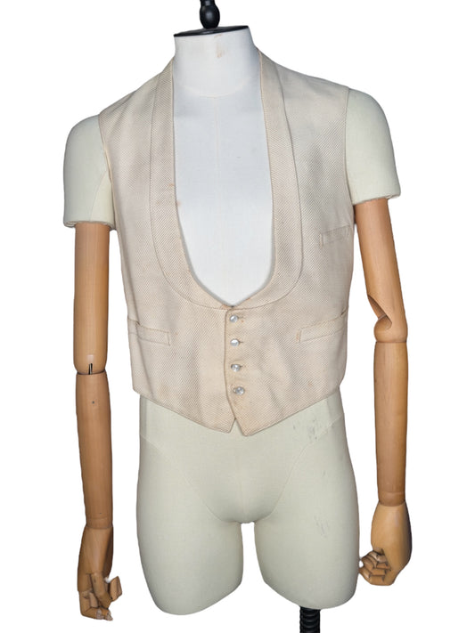 1920s Cream Distressed Vest