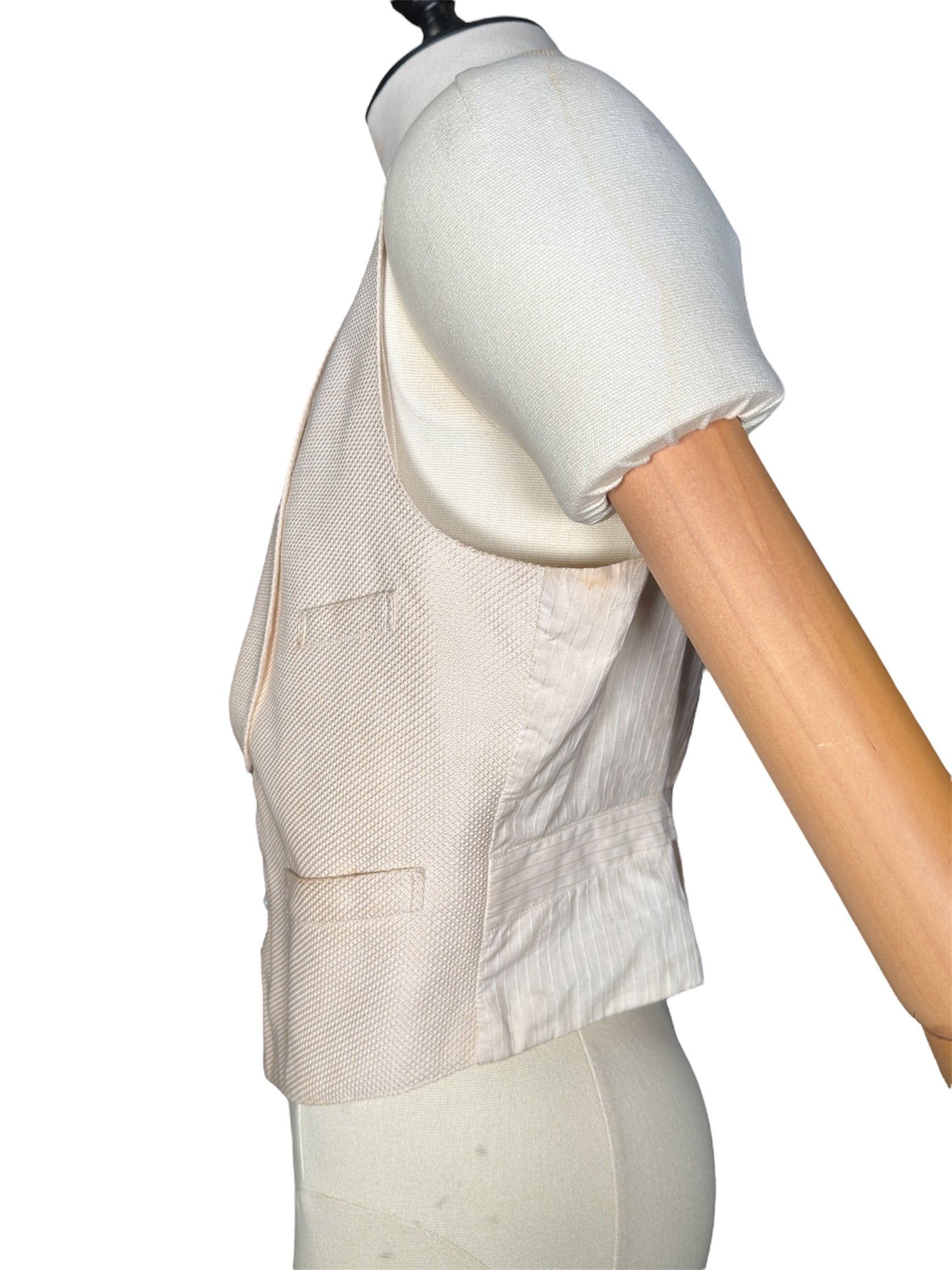 1920s Cream Distressed Vest