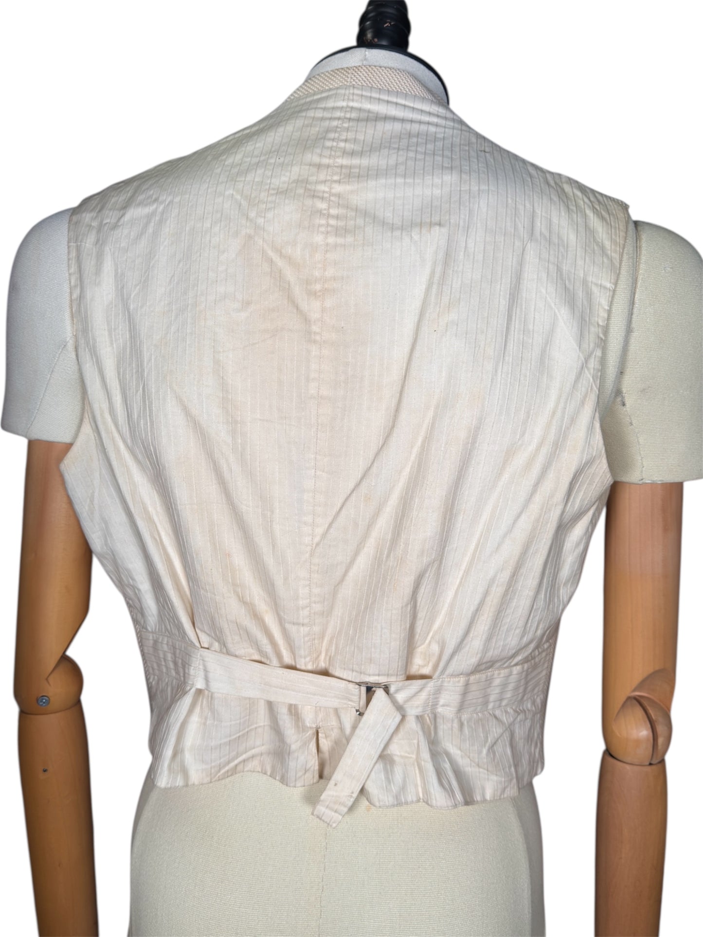 1920s Cream Distressed Vest