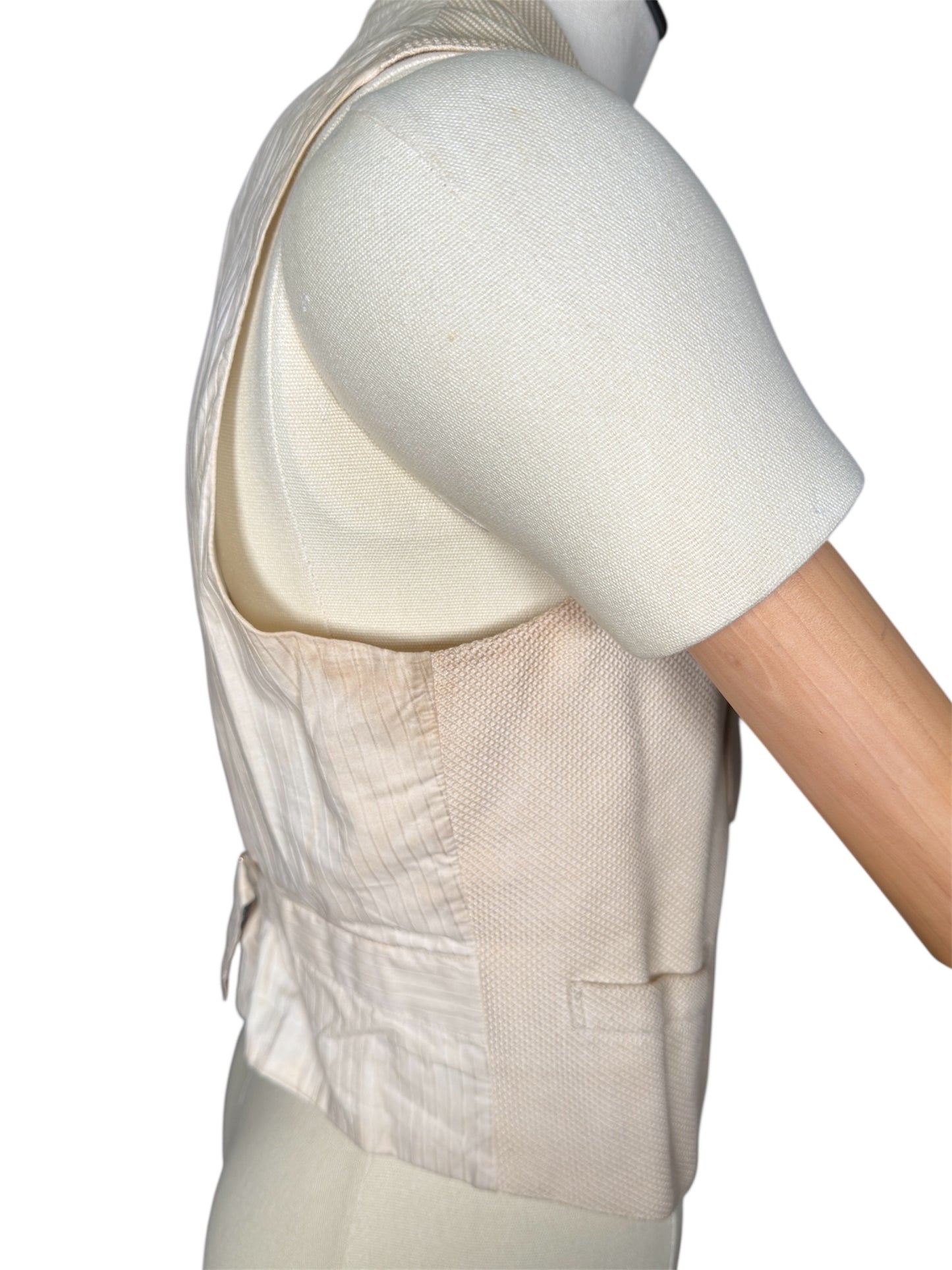 1920s Cream Distressed Vest
