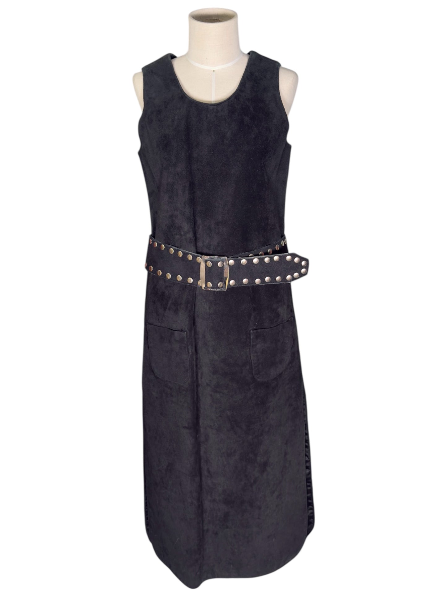 70s Suede Leather Anne Klein Saks Fifth Avenue Dress