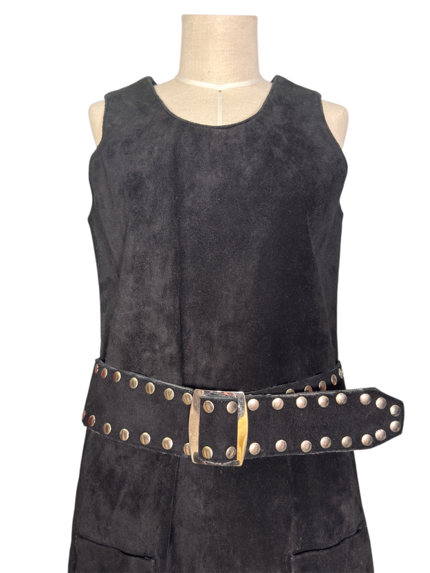 70s Suede Leather Anne Klein Saks Fifth Avenue Dress