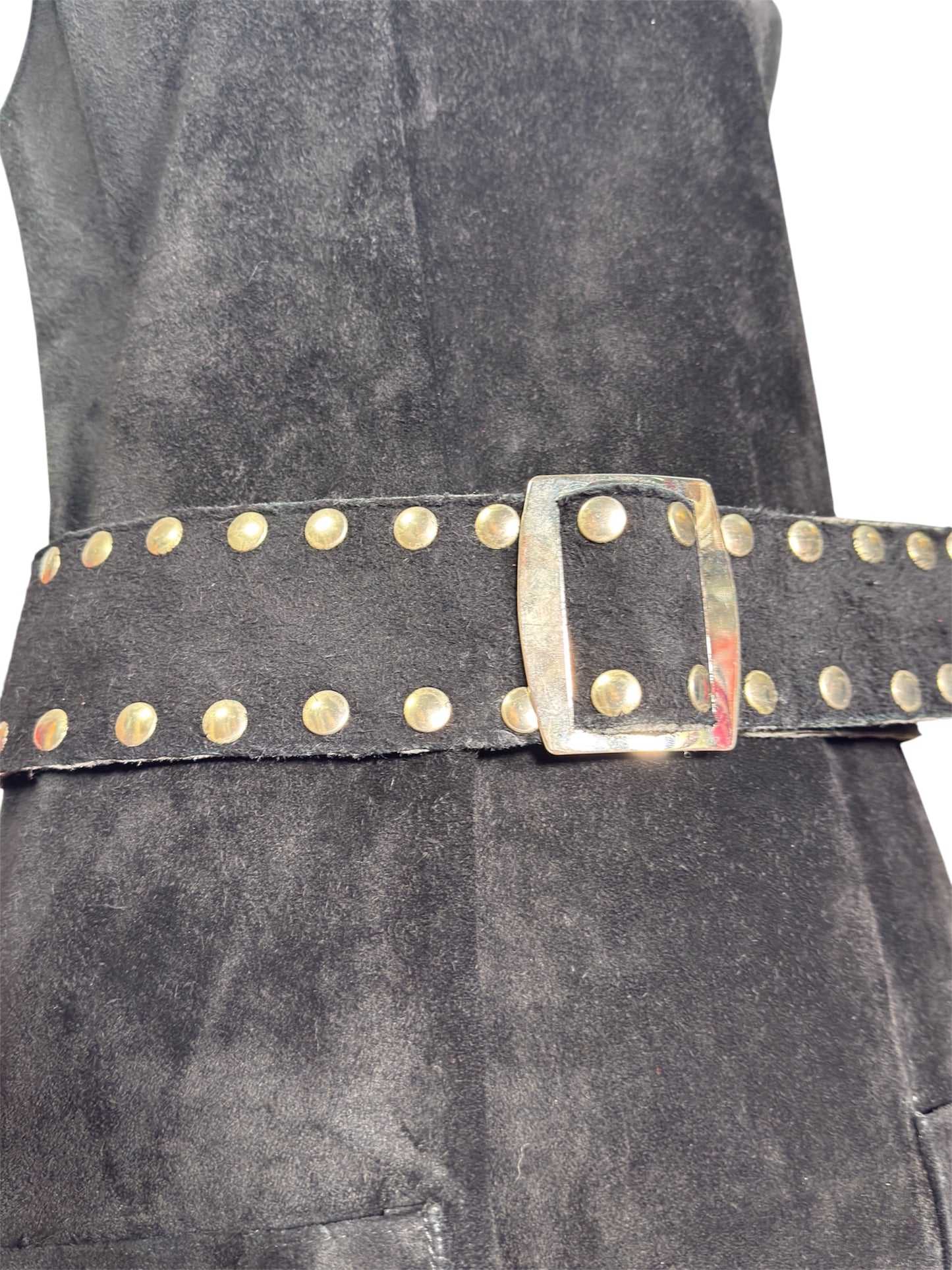 70s Suede Leather Anne Klein Saks Fifth Avenue Dress