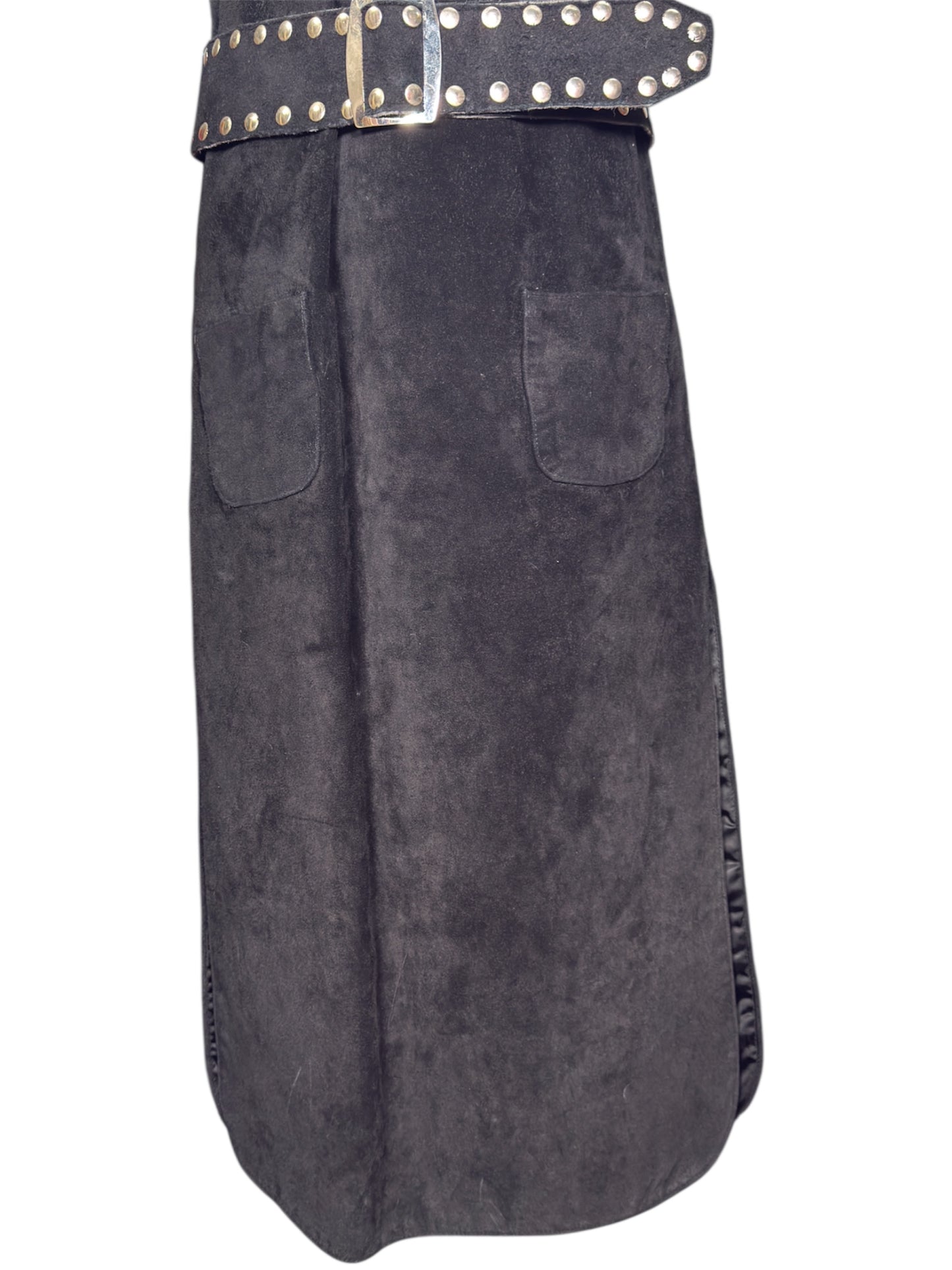 70s Suede Leather Anne Klein Saks Fifth Avenue Dress