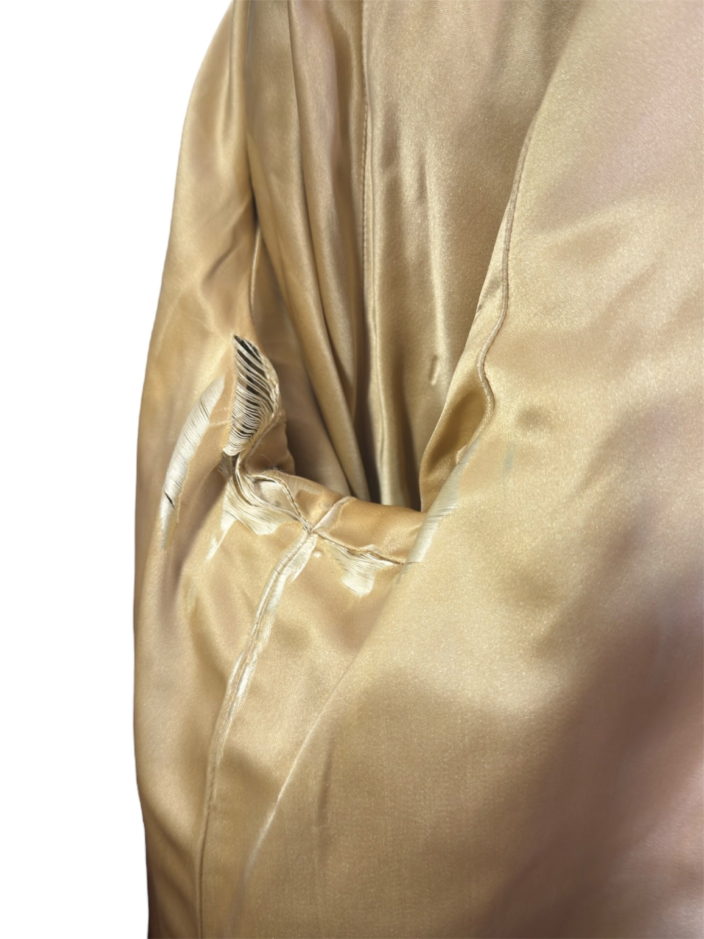 50s Oversized Brocade Coat with Faux Fur Sleeves