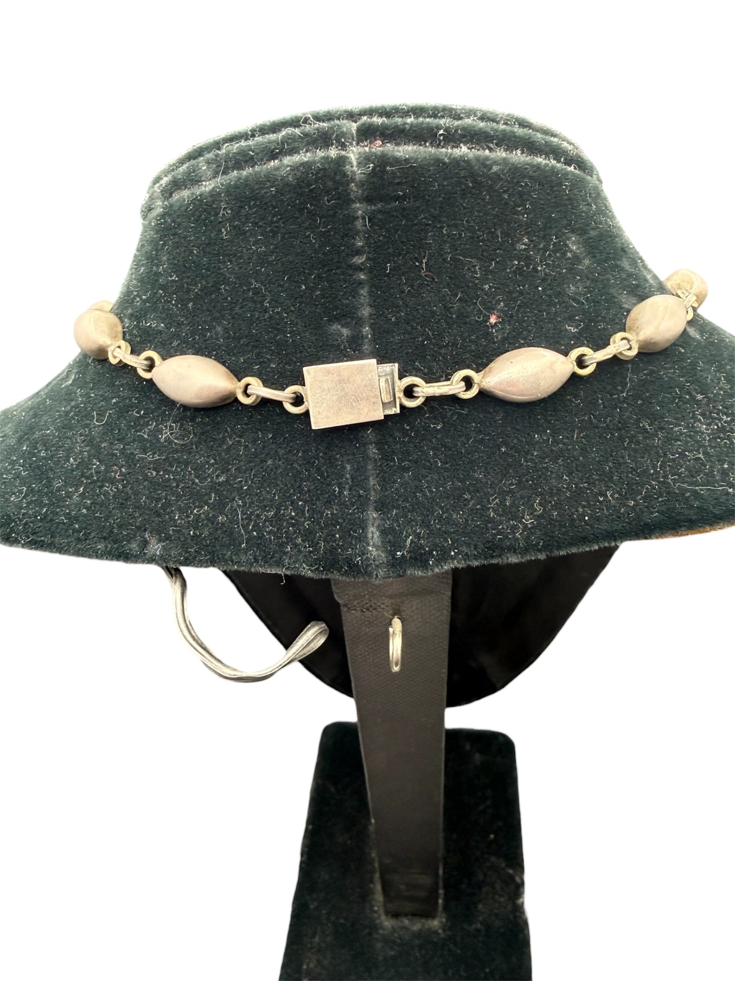 Vintage Sterling Silver and Jadeite Geometric Mexican Necklace