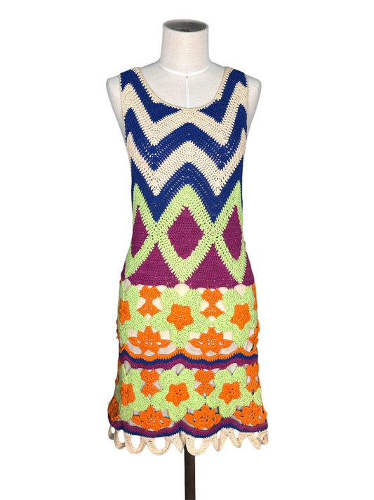 Vintage Moschino Crochet Cotton Sleeveless Dress